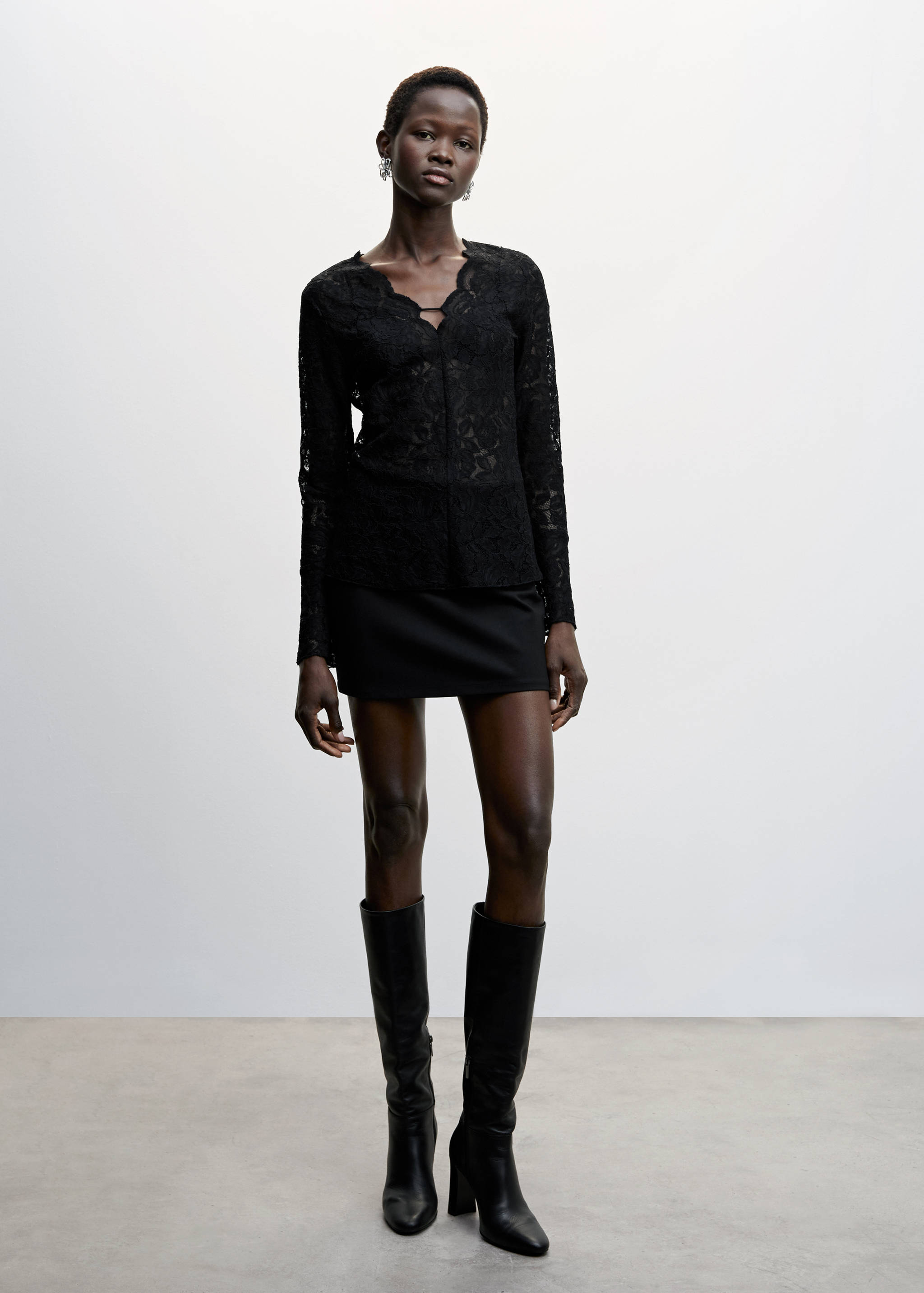 Blouse guipure florale - Plan général