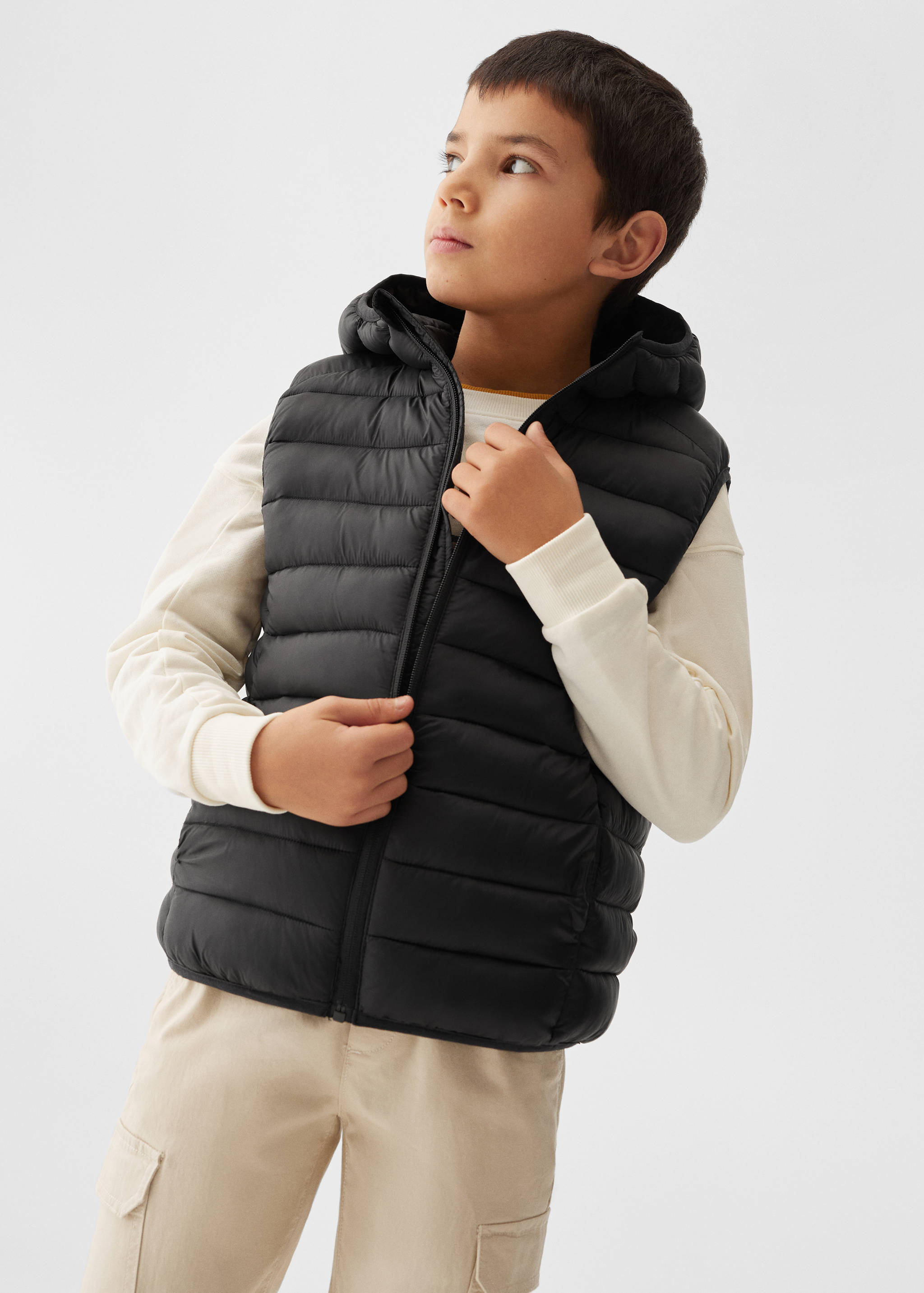 Quilted gilet with hood - Medium plane