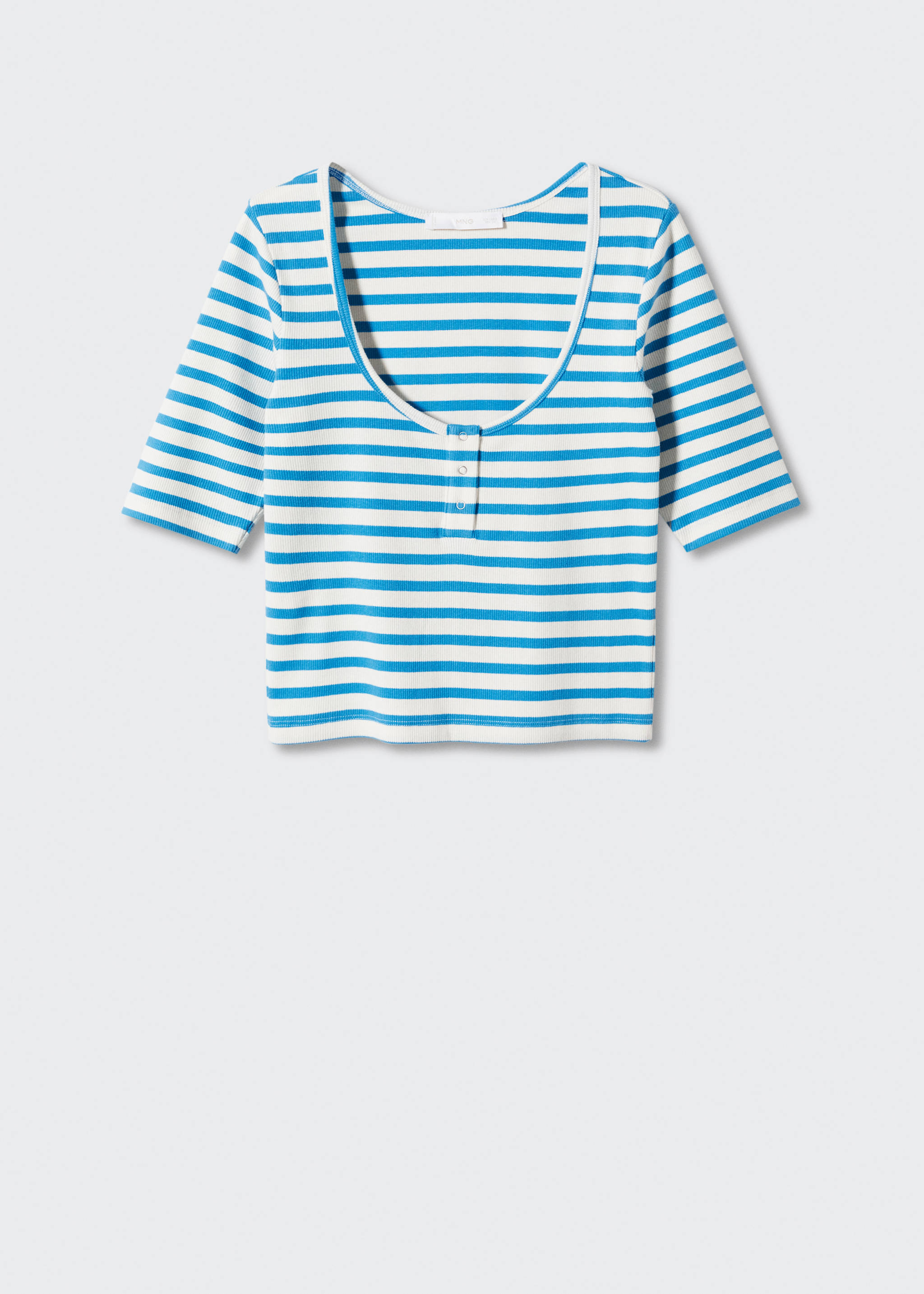 Gestreiftes Rippen-T-Shirt  - Artikel ohne Model