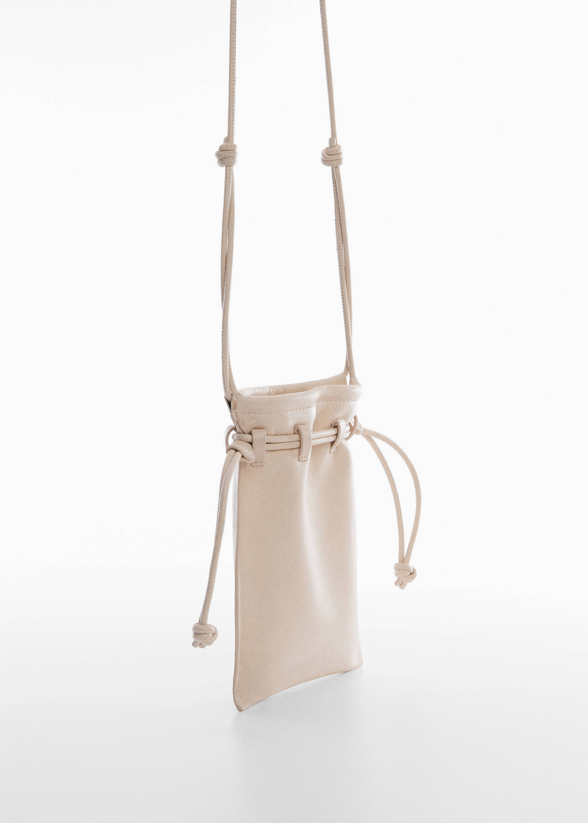 Mini leather bucket bag - Medium plane