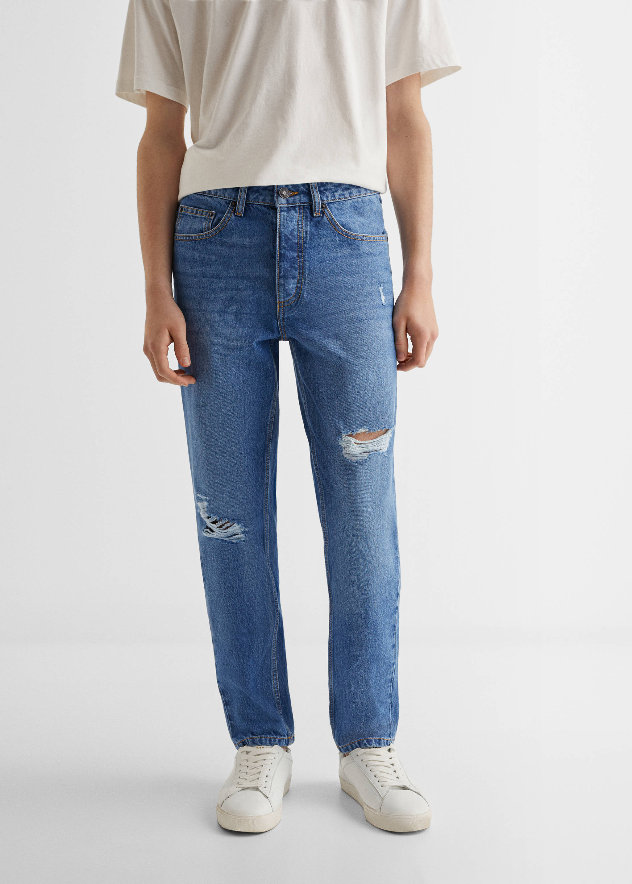 Decorative ripped regular-fit jeans - Details of the article 6