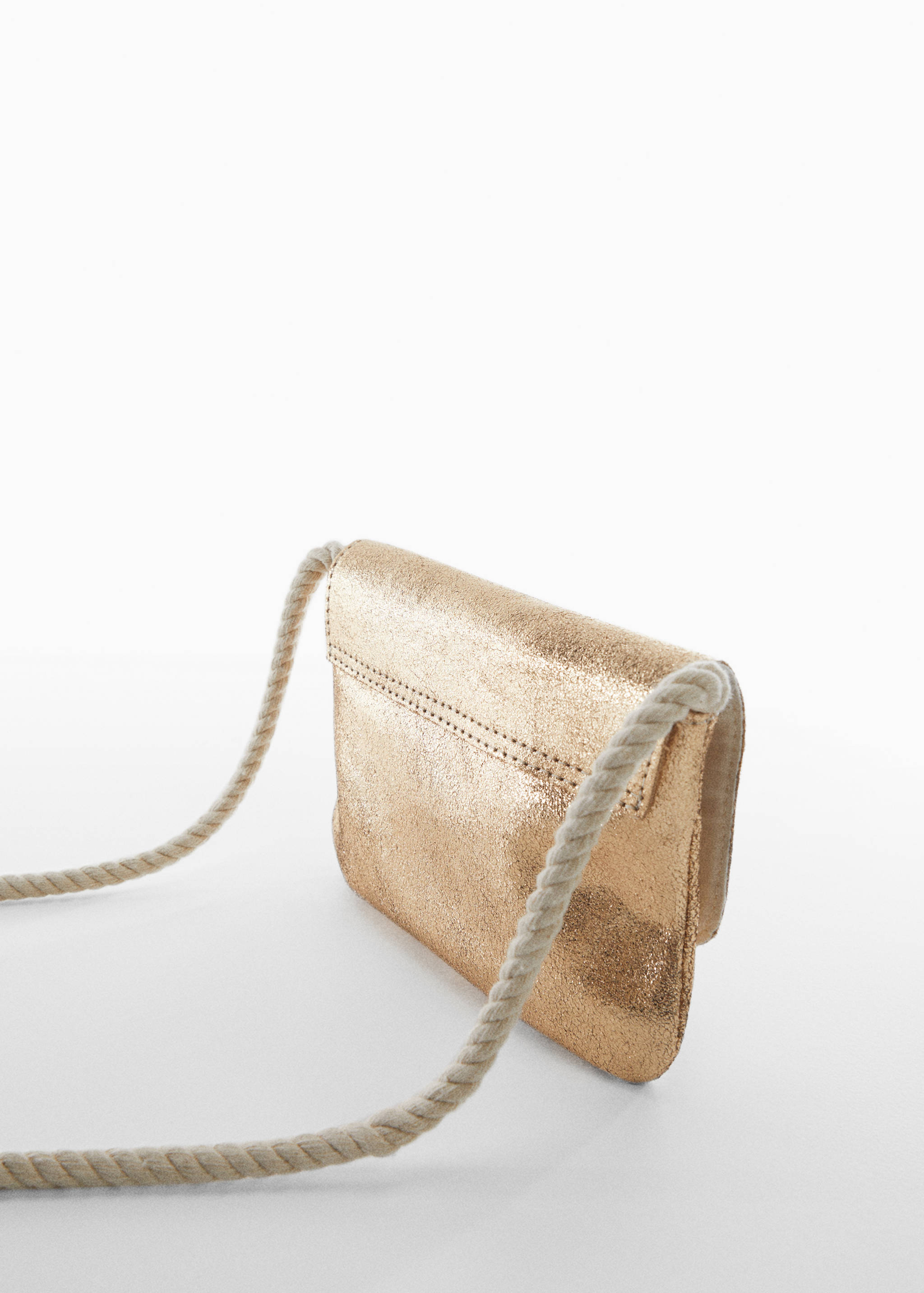 Leather metallic bag - Medium plane