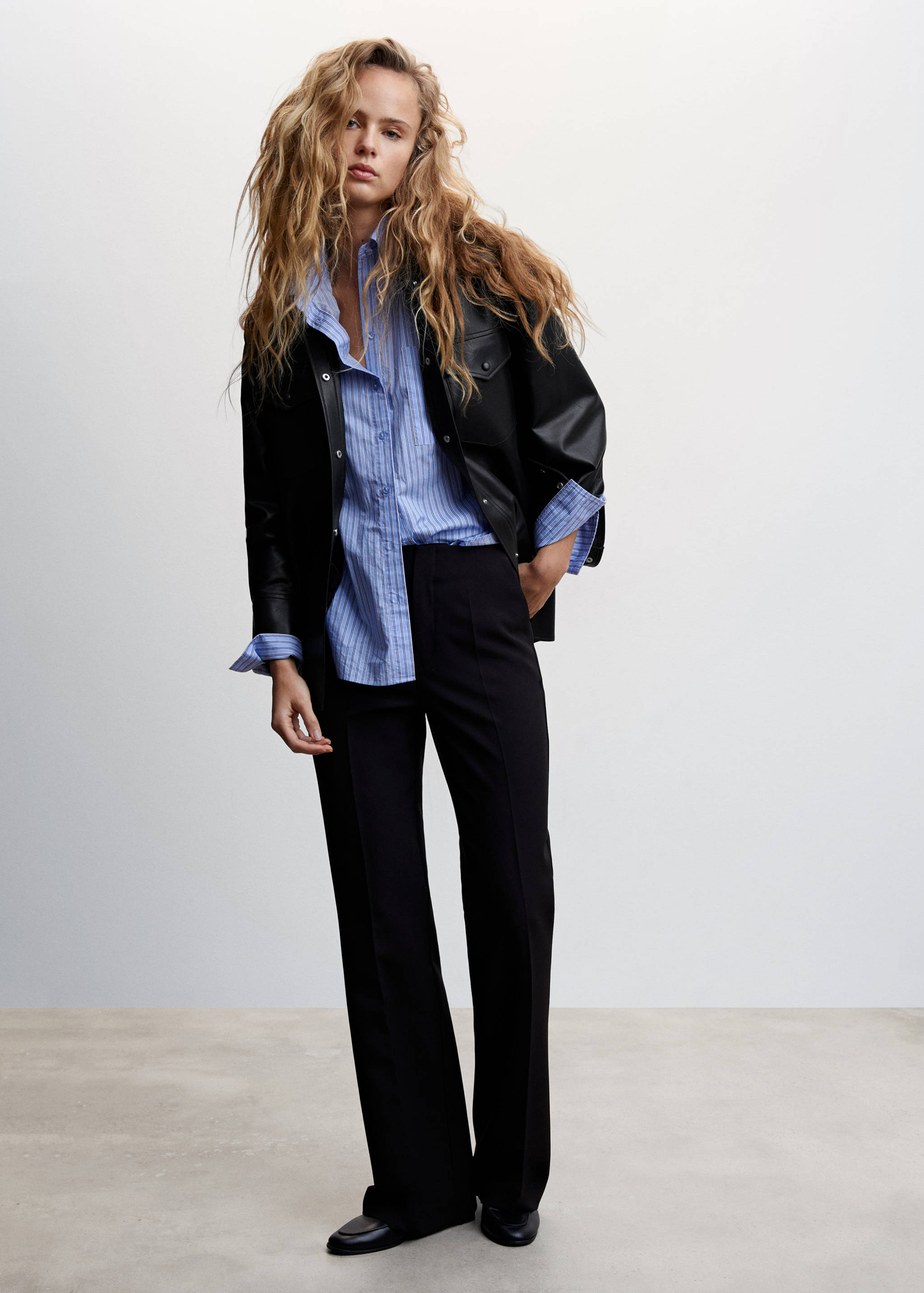 Leather-effect overshirt - General plane