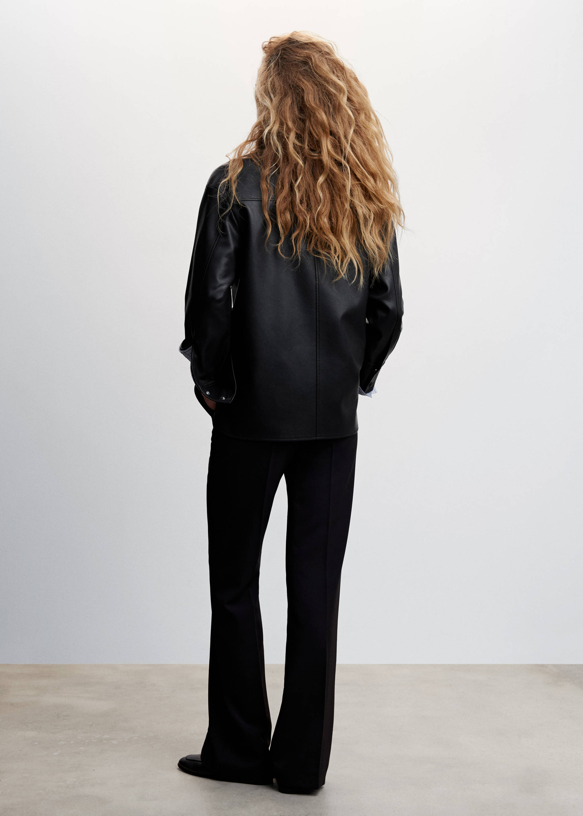 Leather-effect overshirt - Reverse of the article