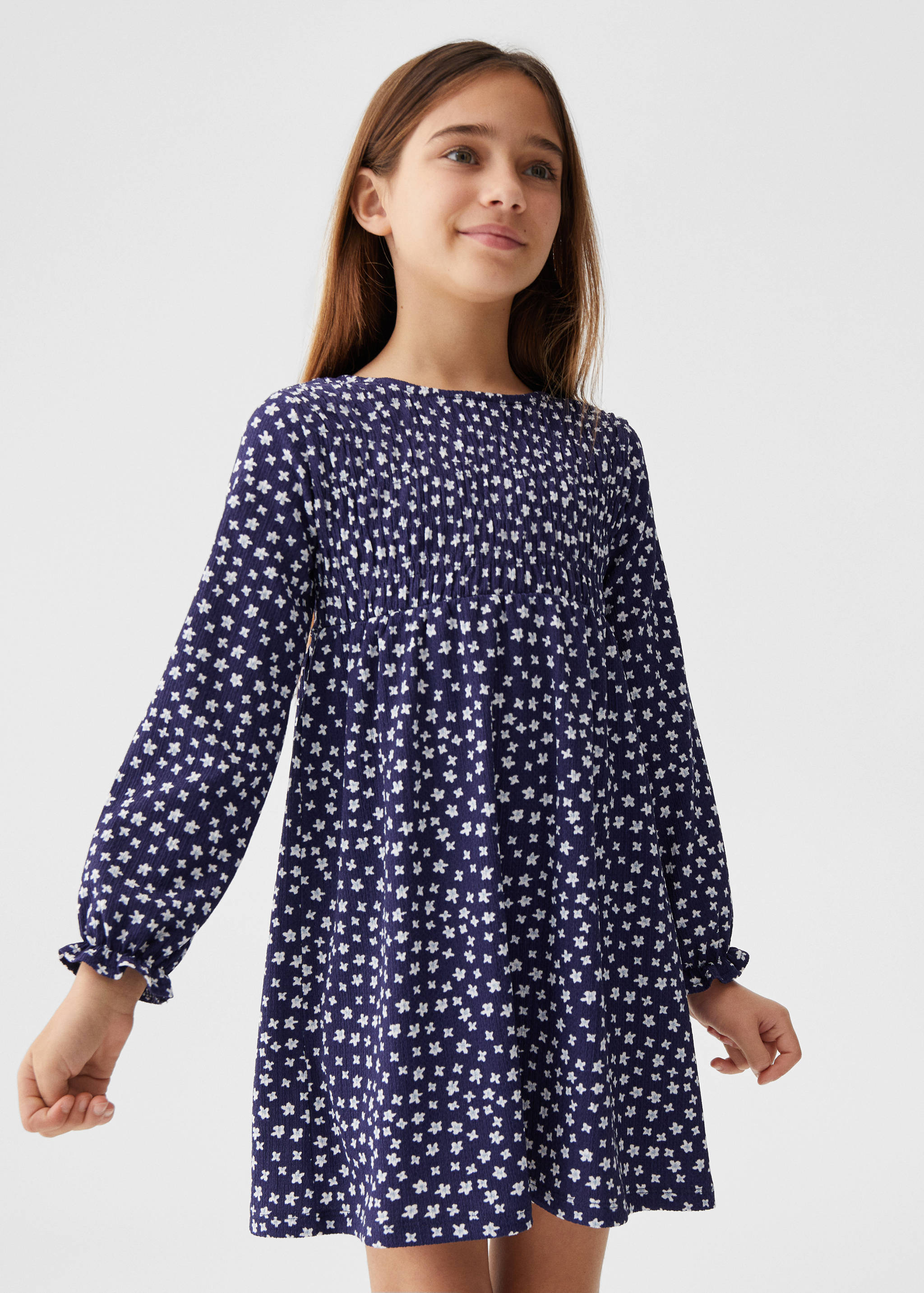 Printed ruffle dress - Medium plane