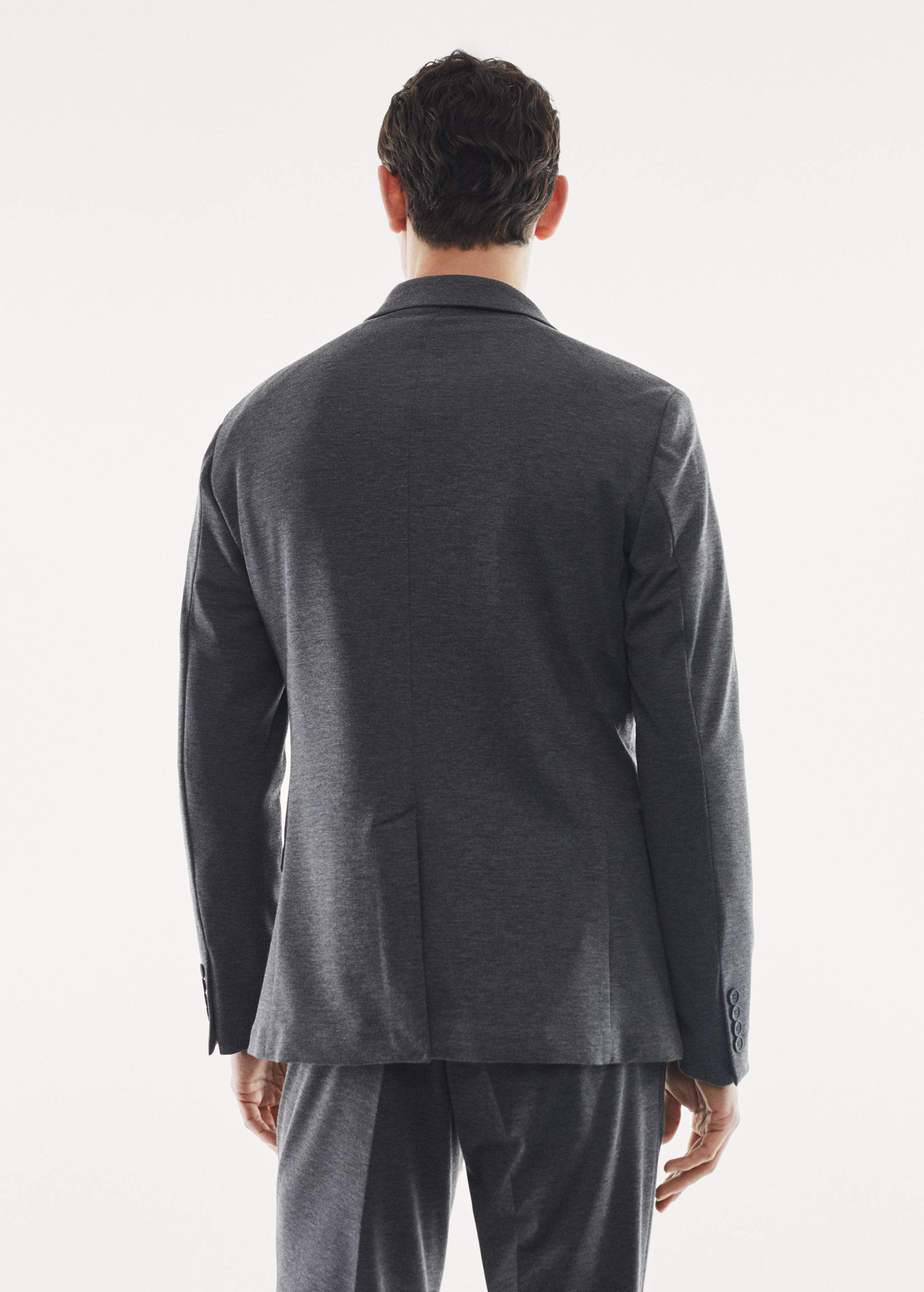 Slim Fit-Anzugjacke in Stretch-Optik - Rückseite des Artikels