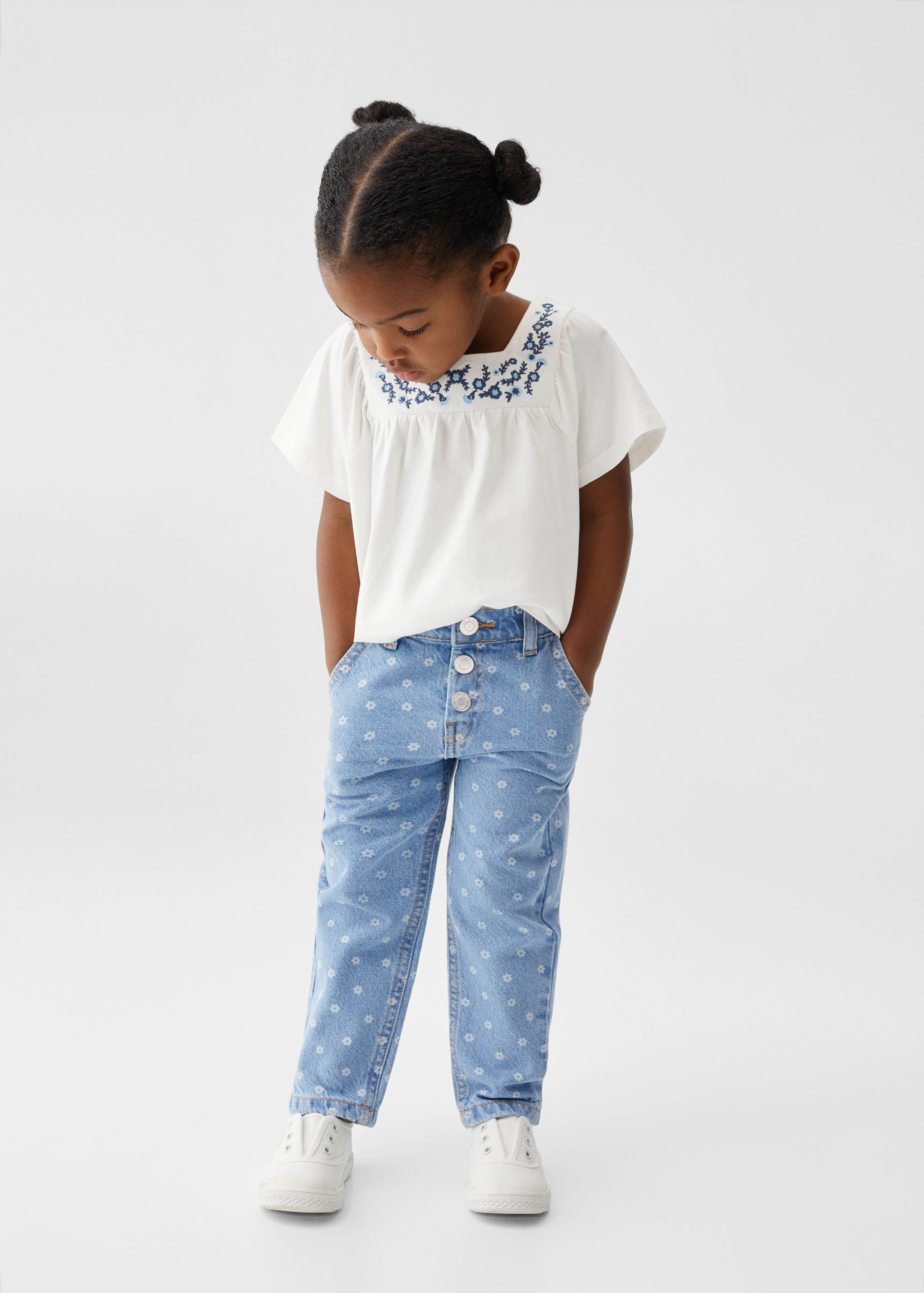 Printed straight jeans - General plane