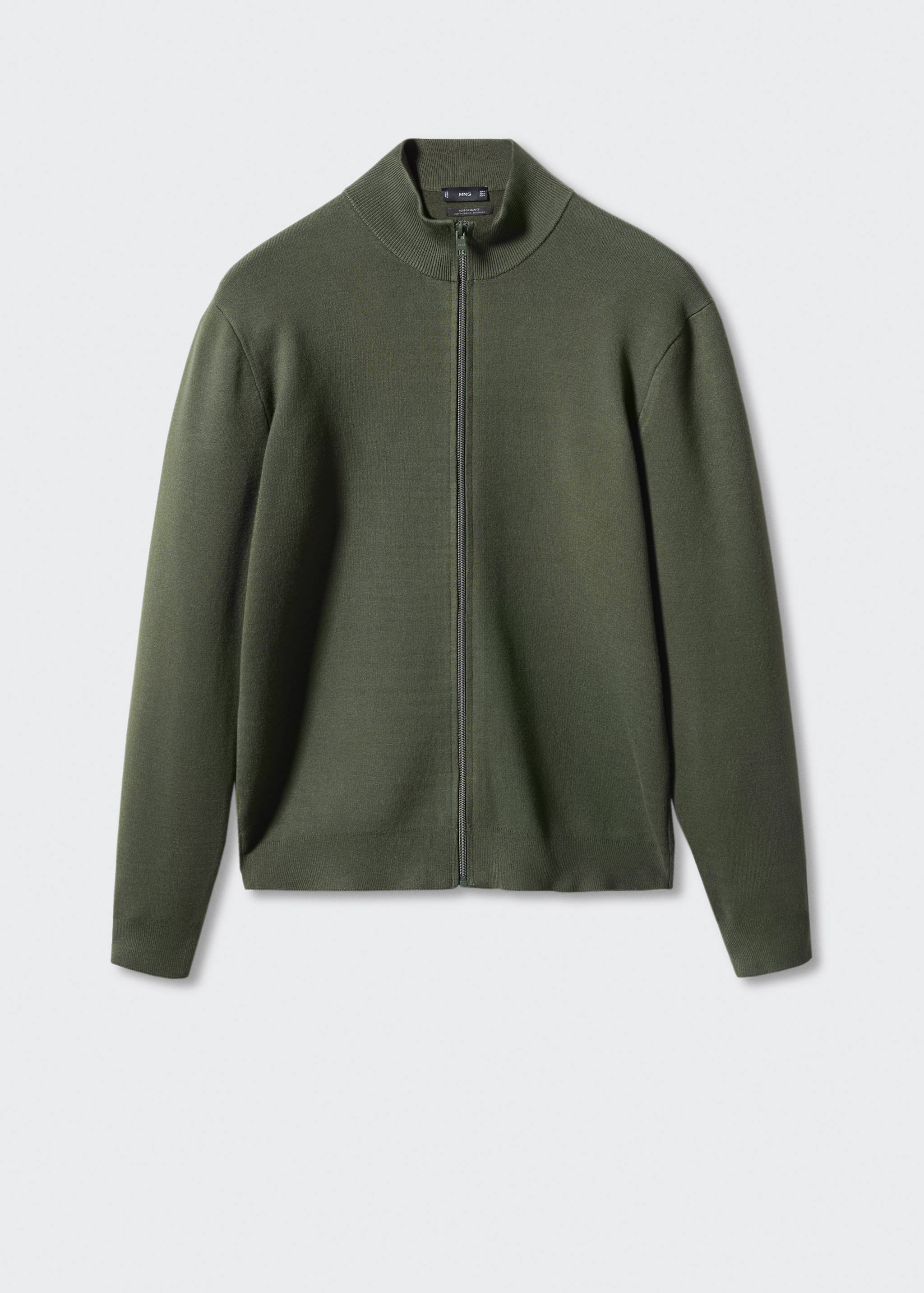 Perkins-neck cardigan with zip - Article without model