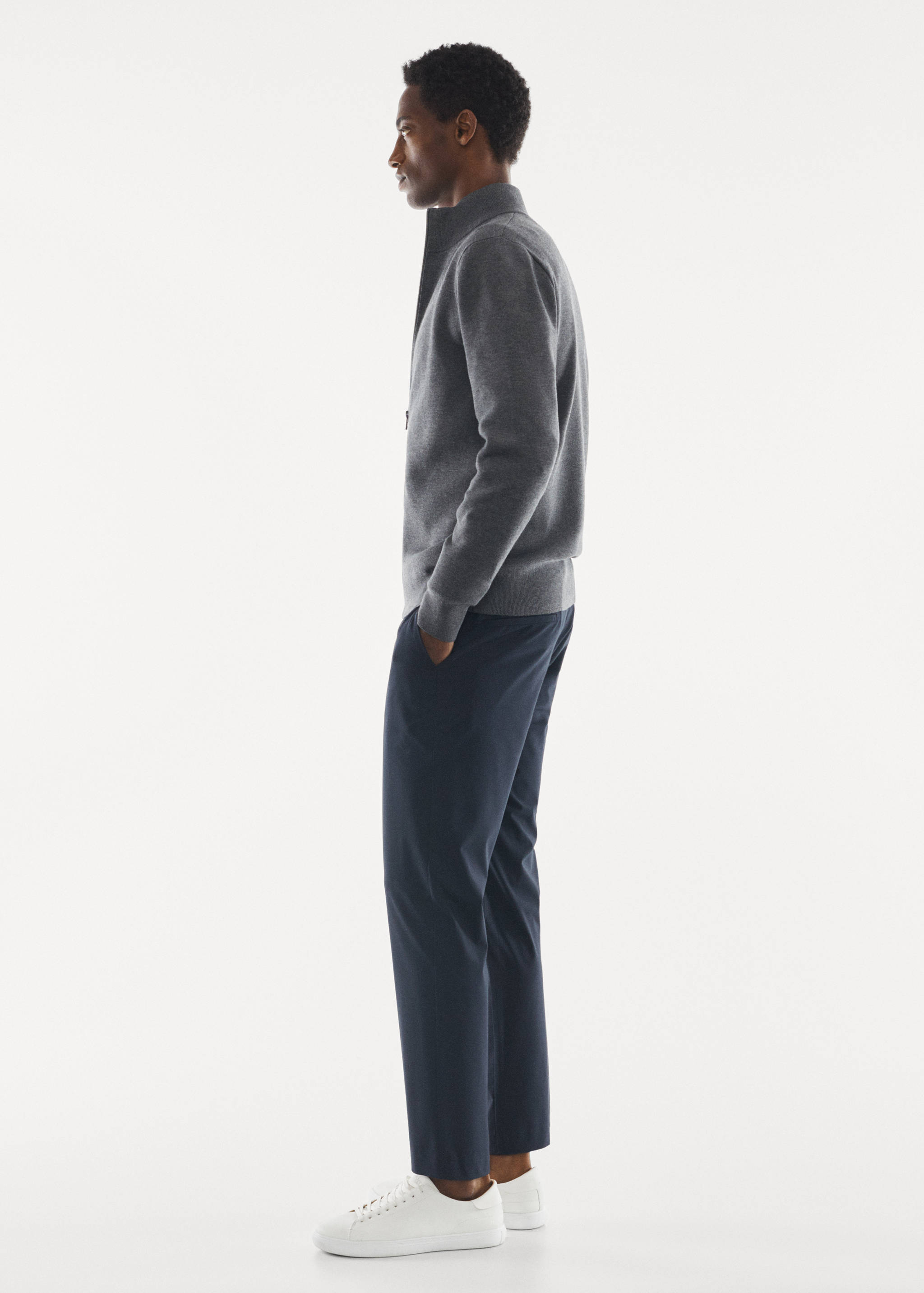 Perkins-neck cardigan with zip - Details of the article 6