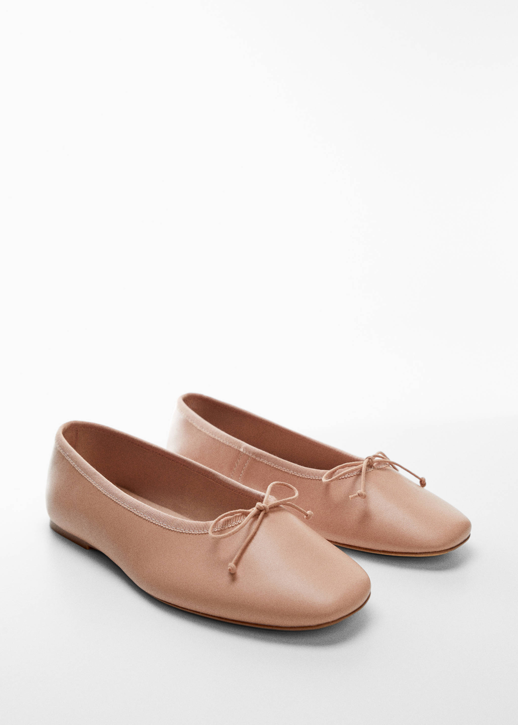Leather ballet flats with bow - Medium plane