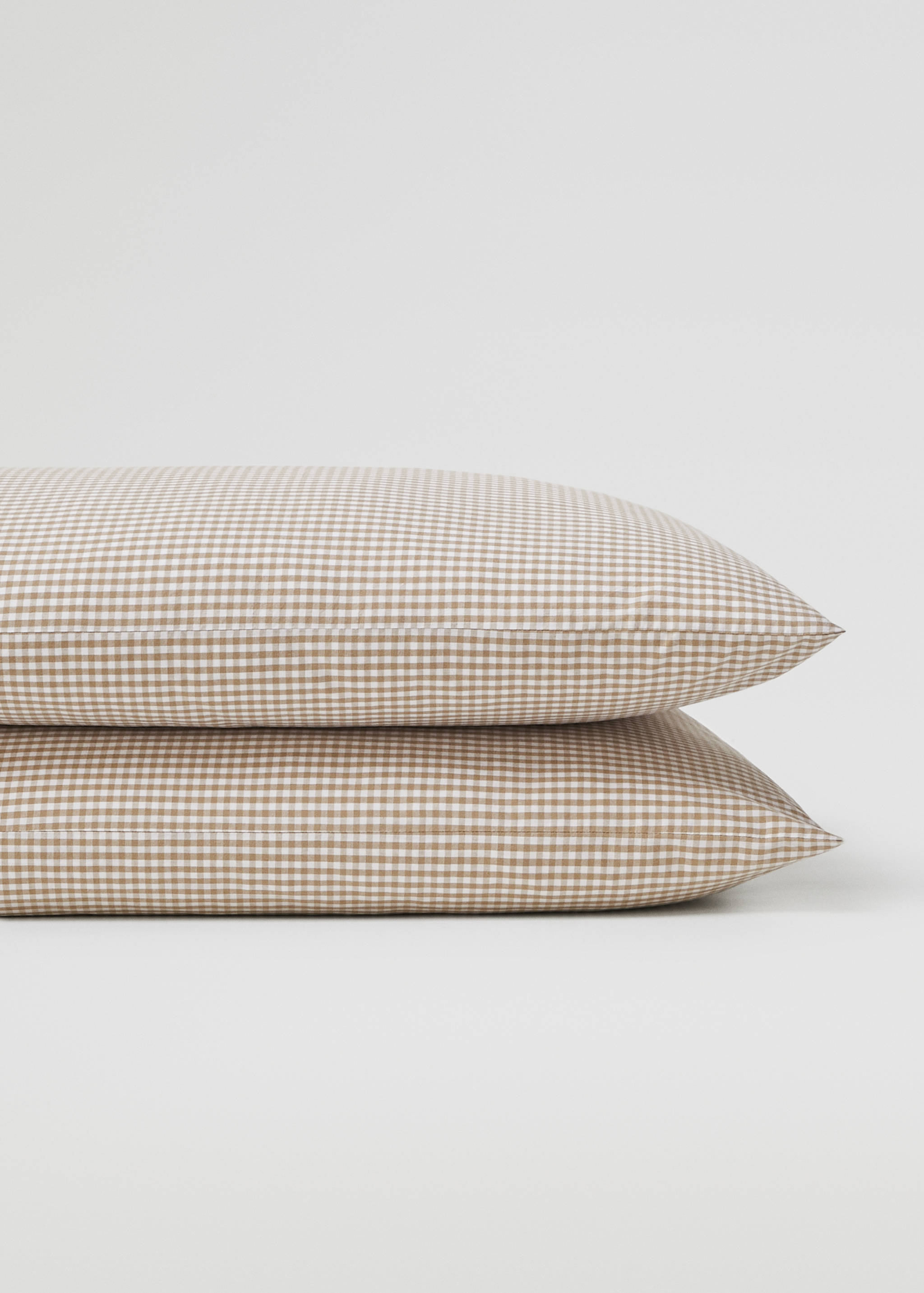 100% cotton gingham check cushion case 50x75cm (Pack of two) - Medium plane