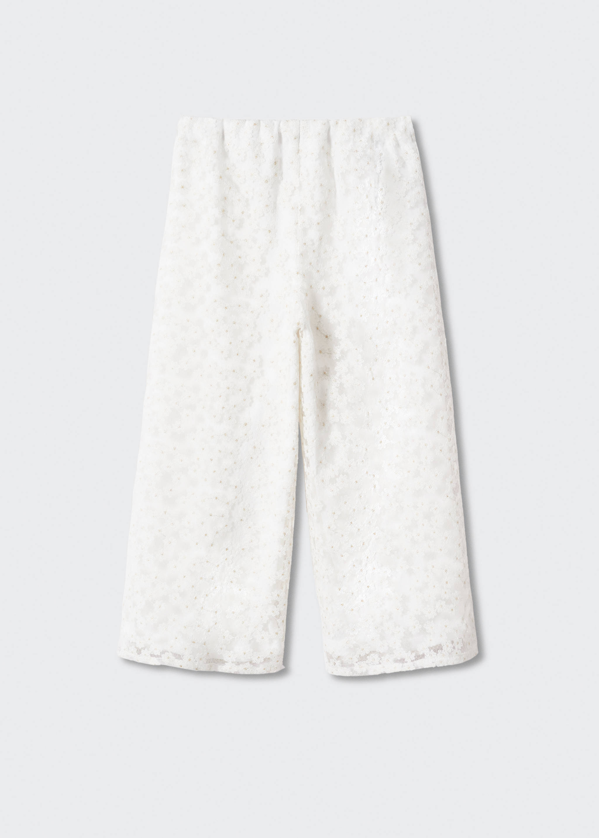 Culotte trousers with embroidered flowers  - Reverse of the article