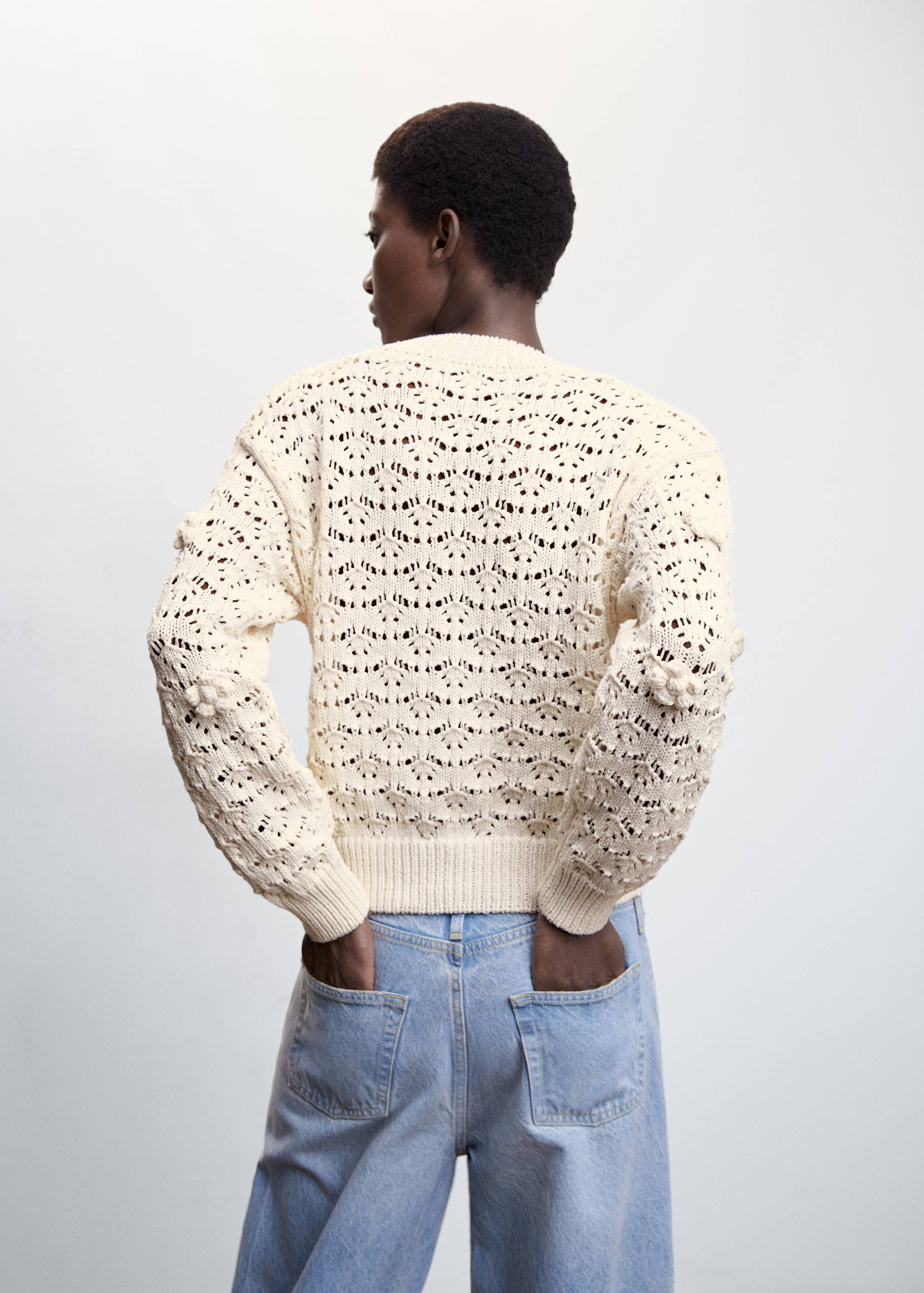 Openwork knit cardigan - Reverse of the article
