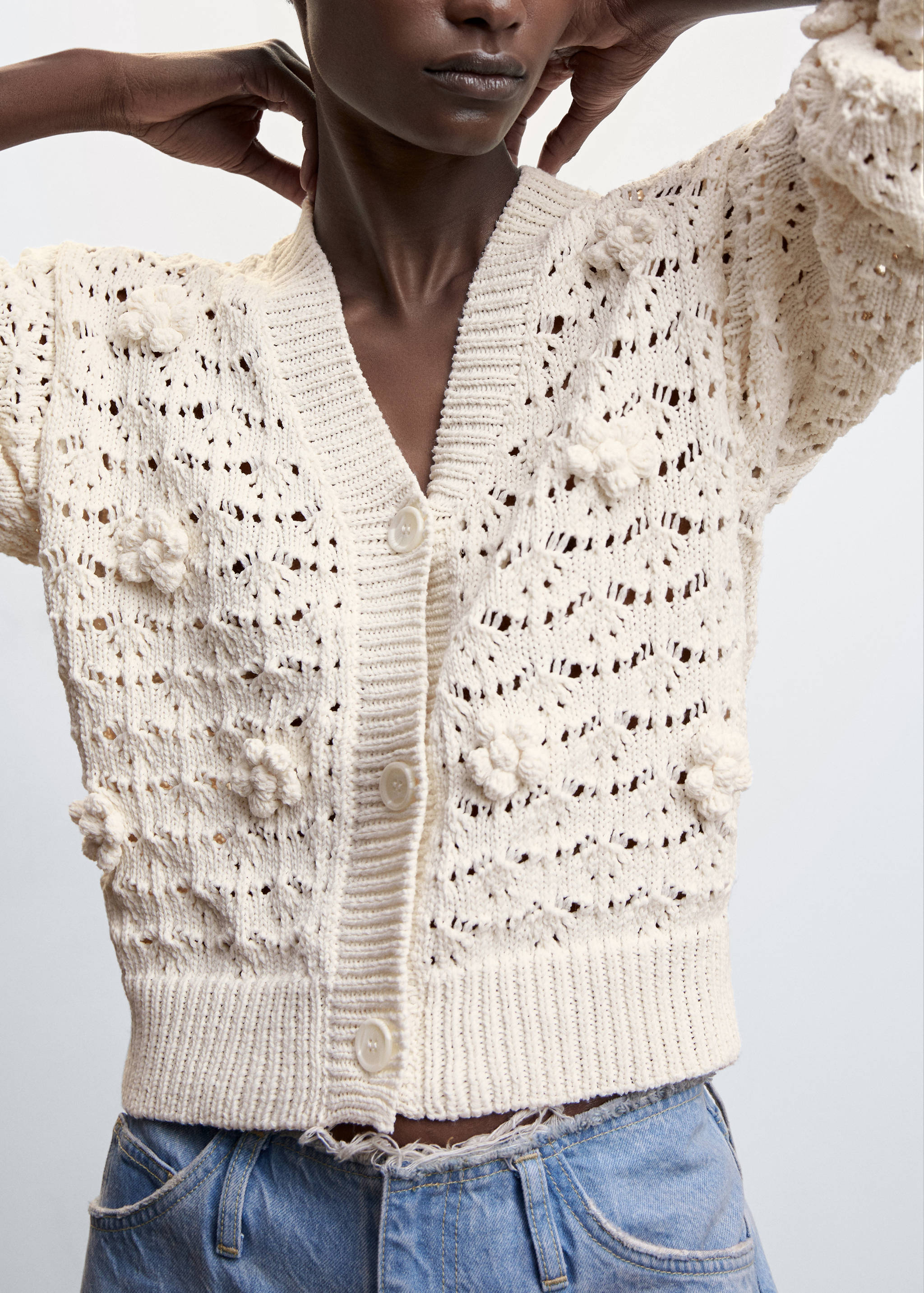 Openwork knit cardigan - Details of the article 6
