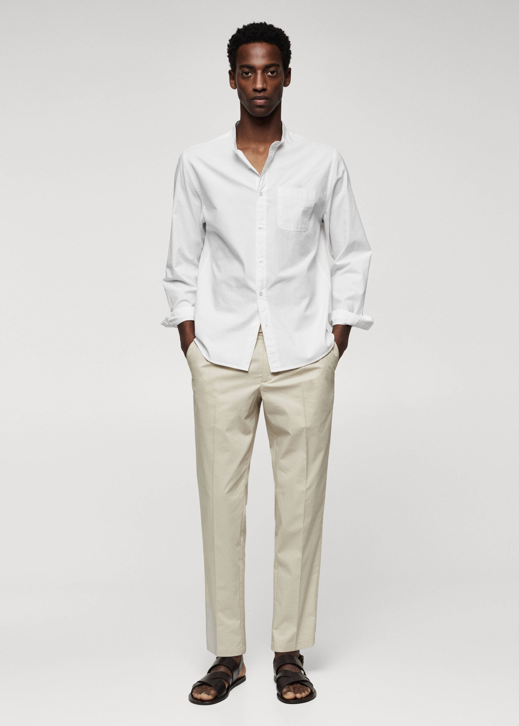 Slim fit Mao collar shirt - General plane