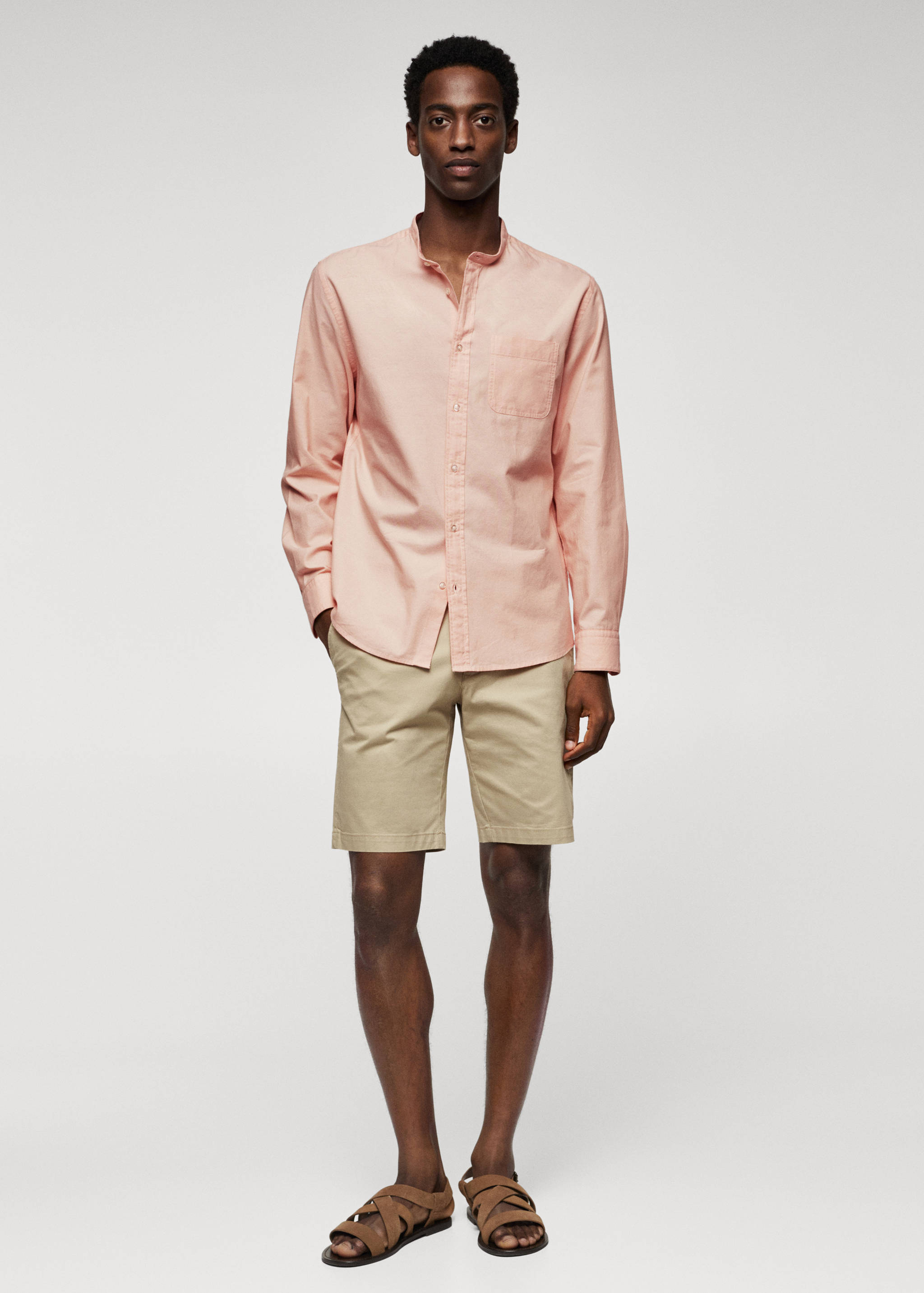 Slim fit Mao collar shirt - General plane