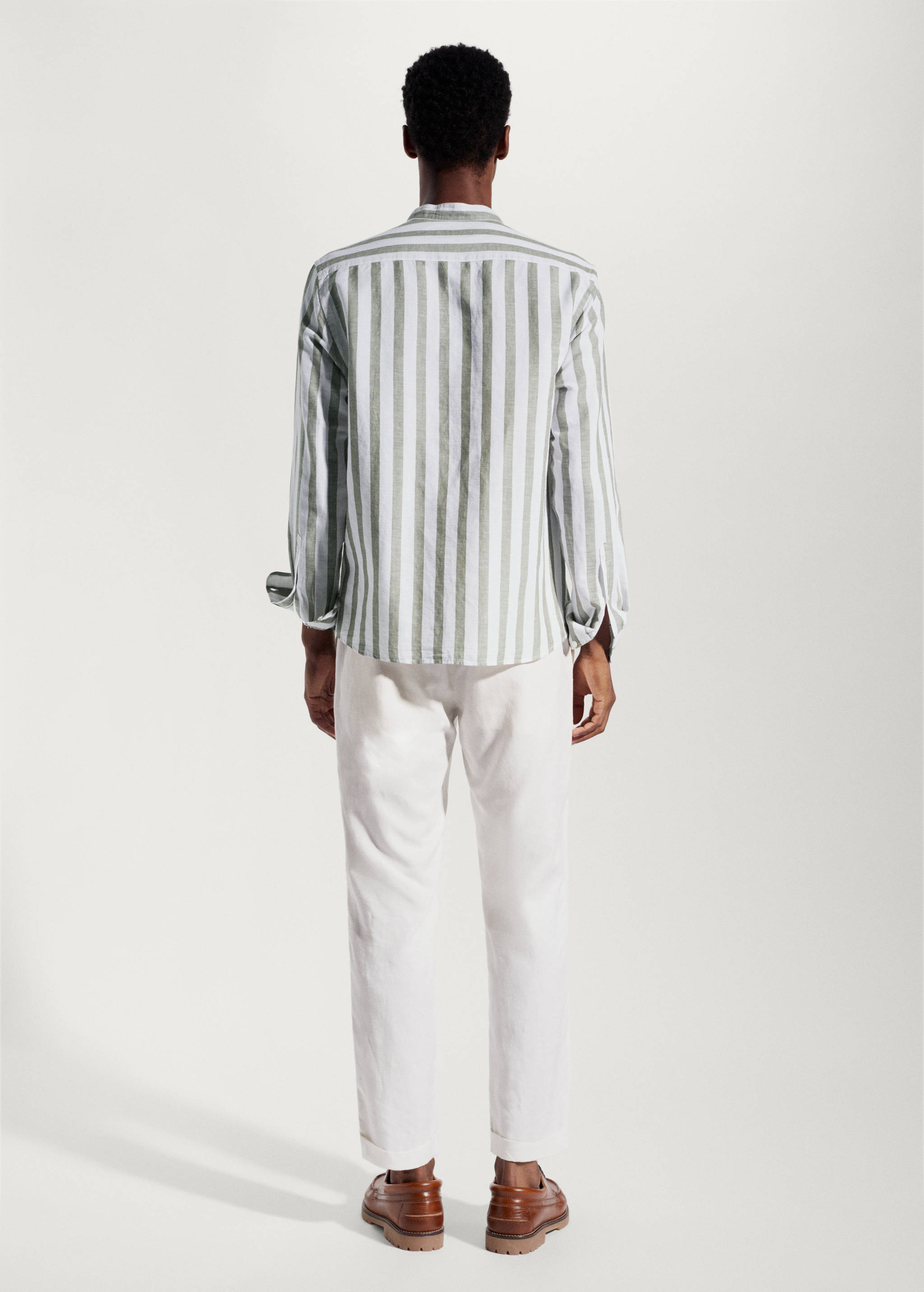 Lněná košile regular fit s proužky  - Zadní strana zboží