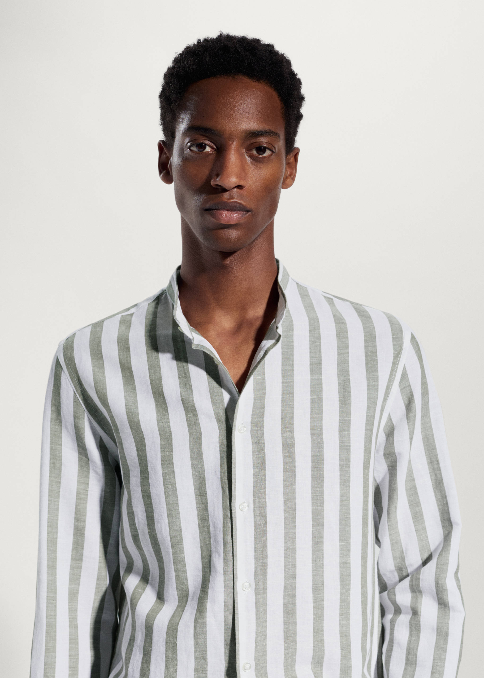 Lněná košile regular fit s proužky  - Detail zboží 1