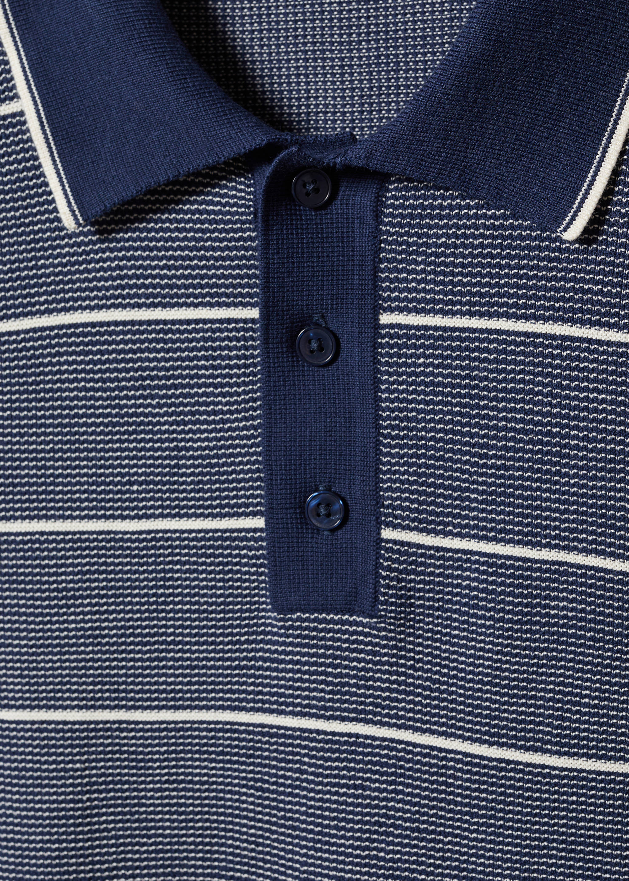 Gestreiftes Strick-Poloshirt aus Baumwolle - Detail des Artikels 8