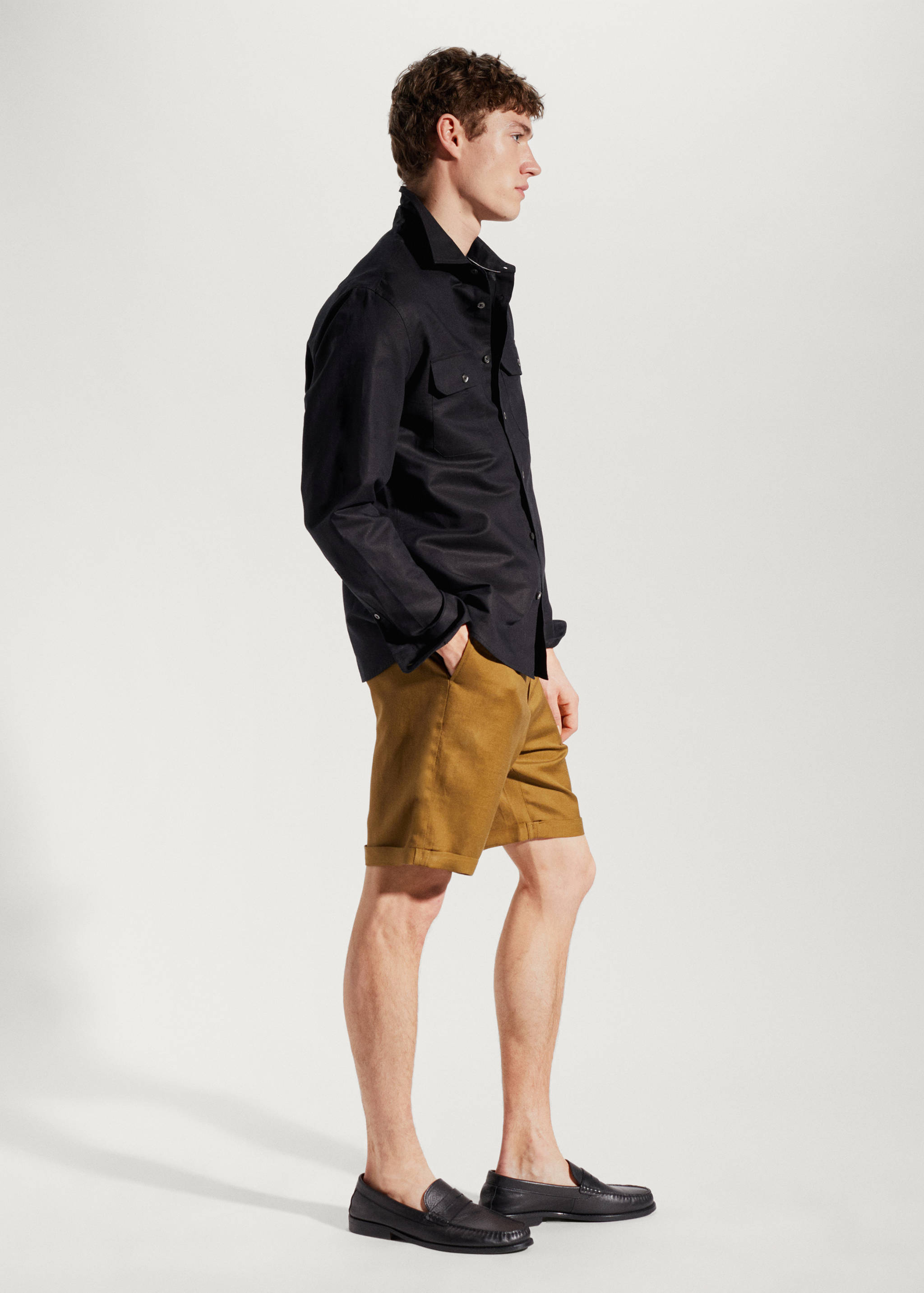 Regular-fit pocket linen shirt - Details of the article 2