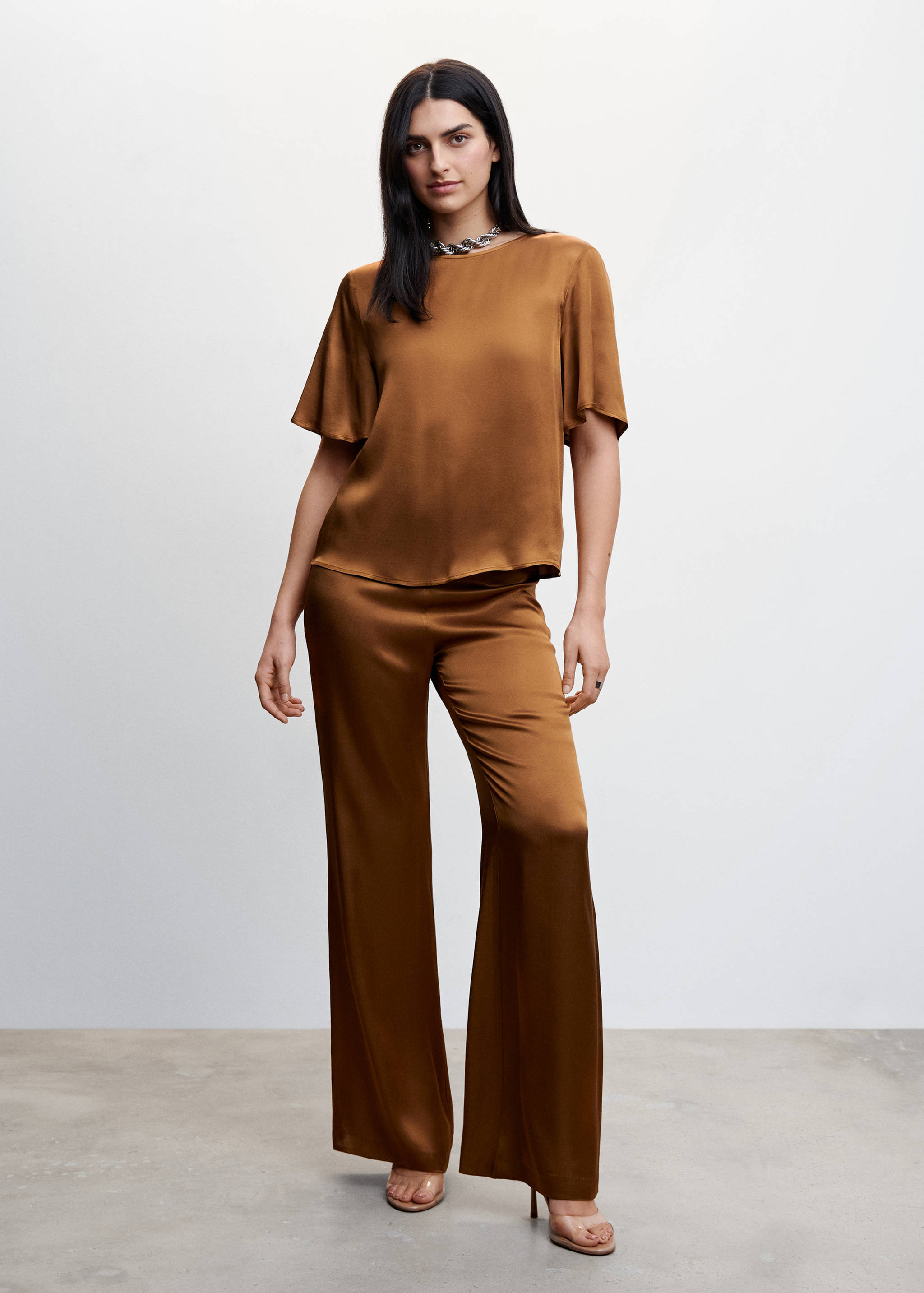 Palazzohose aus Satin - Allgemeine Ansicht