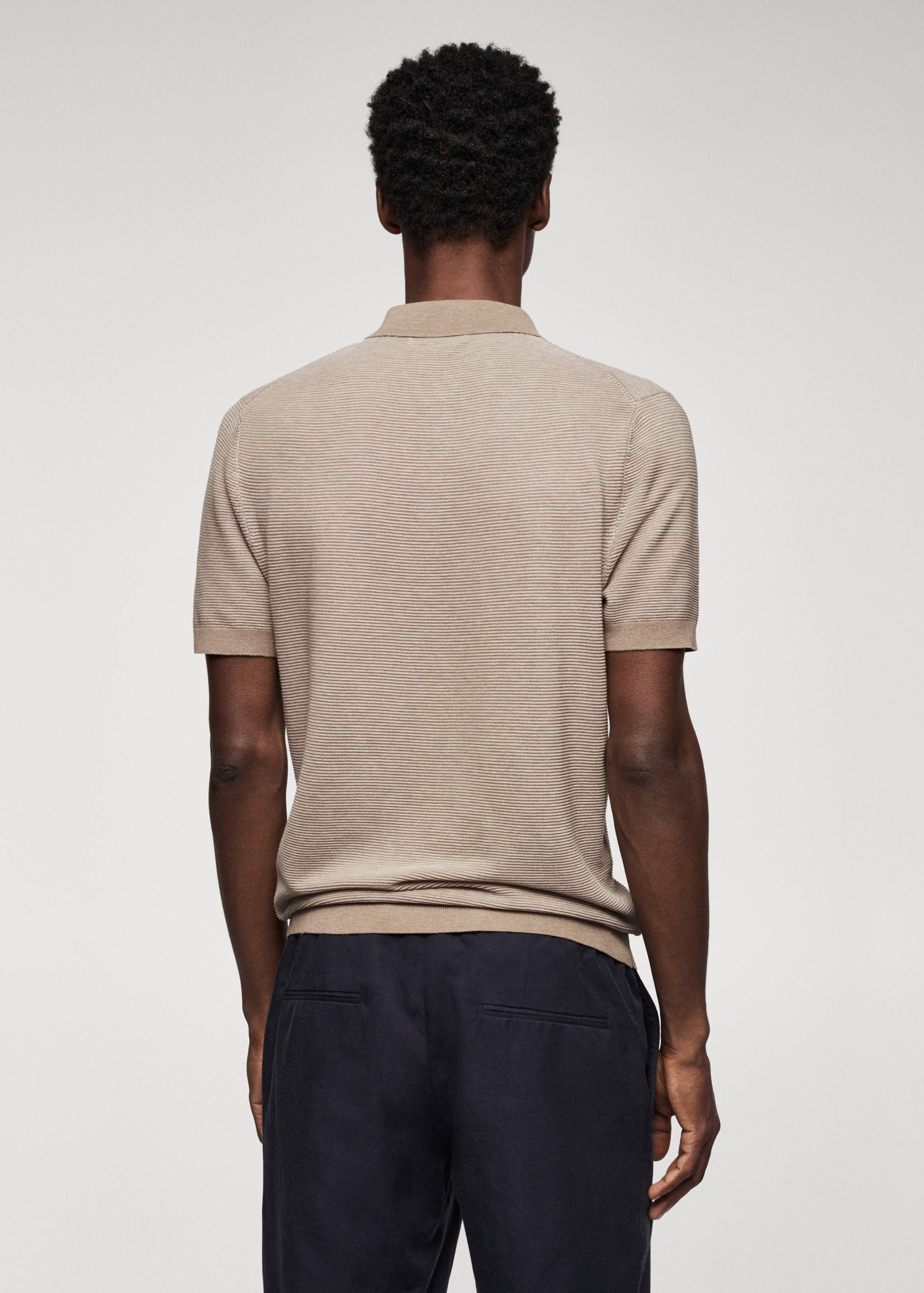 Patterned cotton polo shirt - Reverse of the article