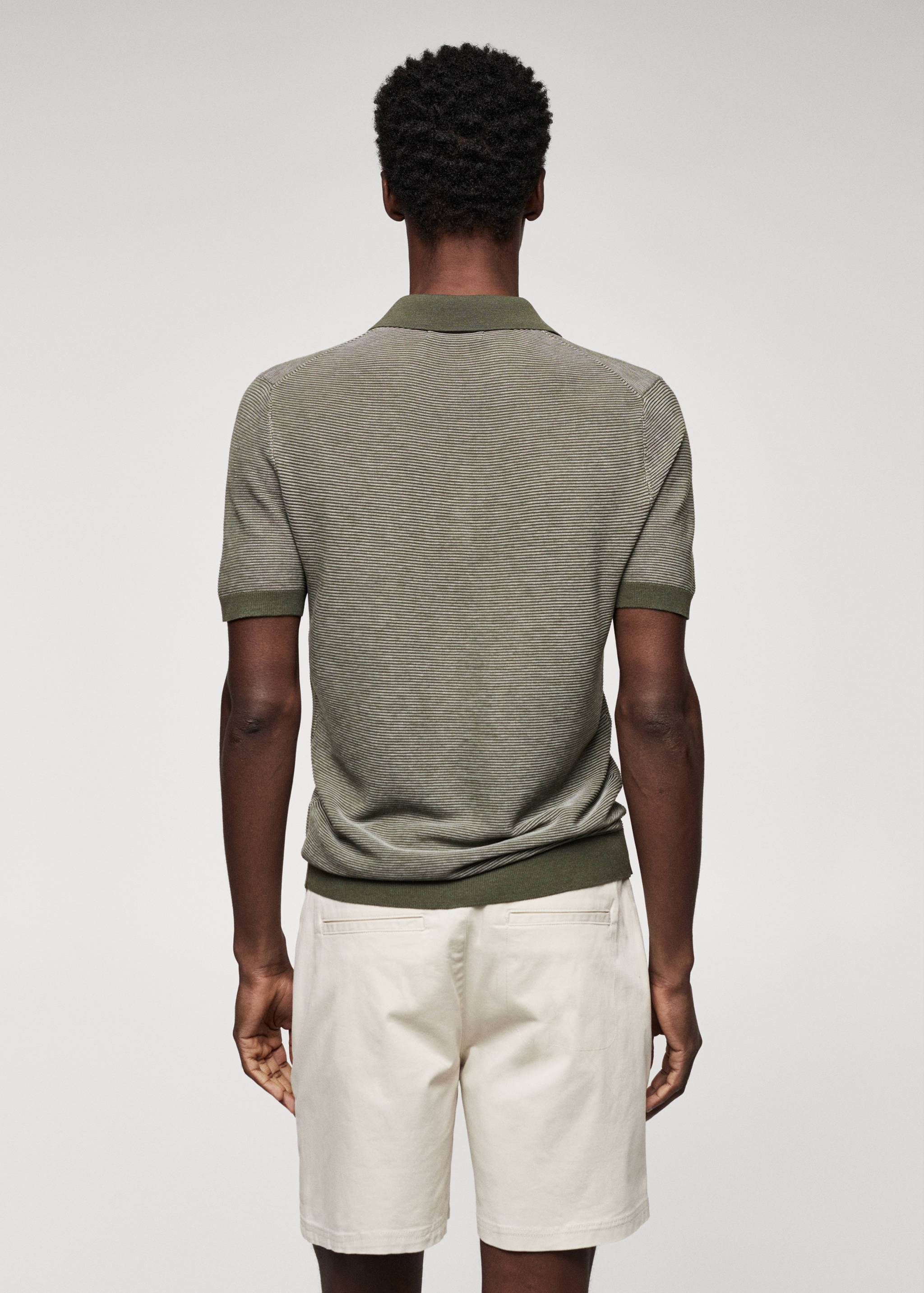 Patterned cotton polo shirt - Reverse of the article