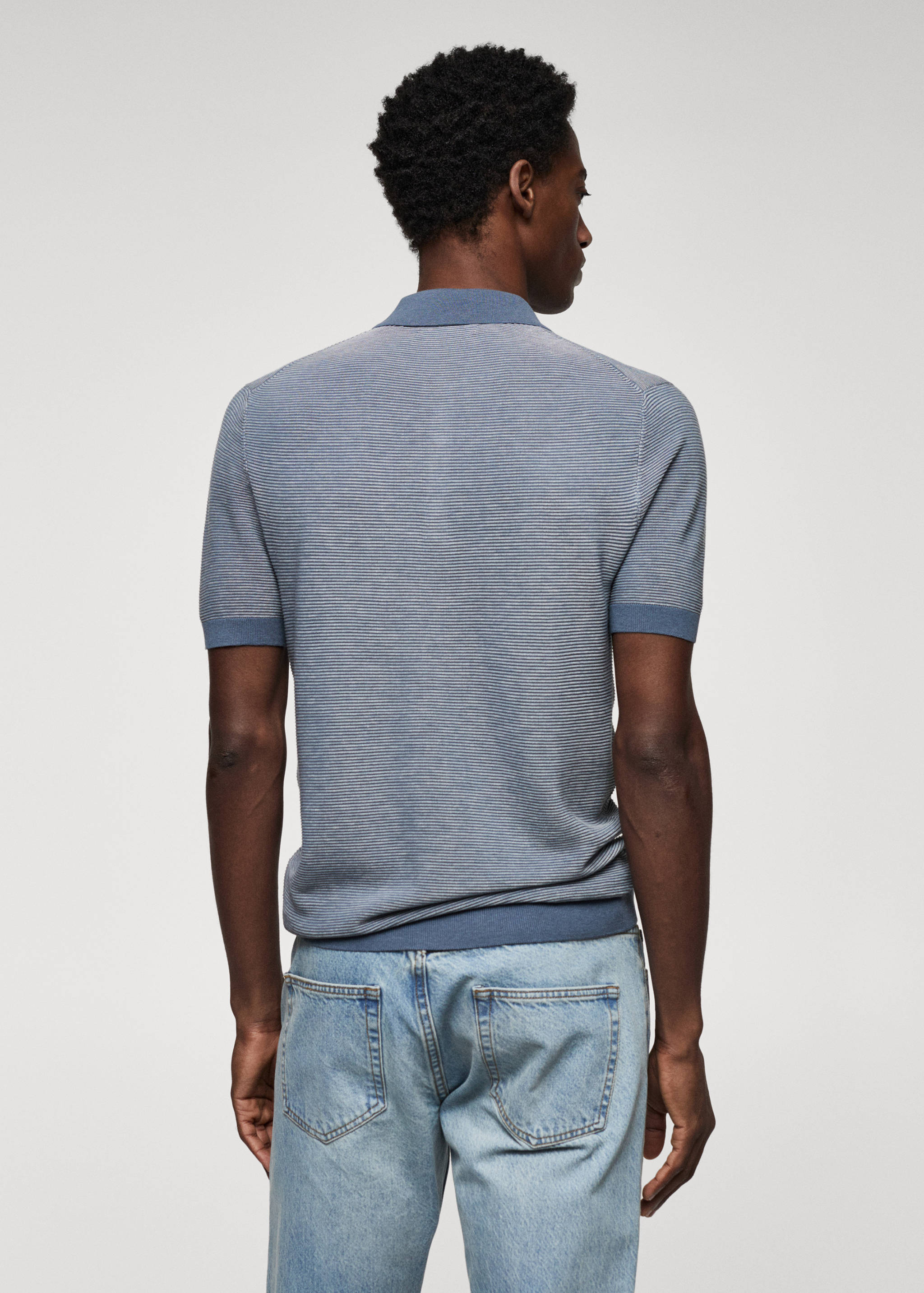 Patterned cotton polo shirt - Reverse of the article