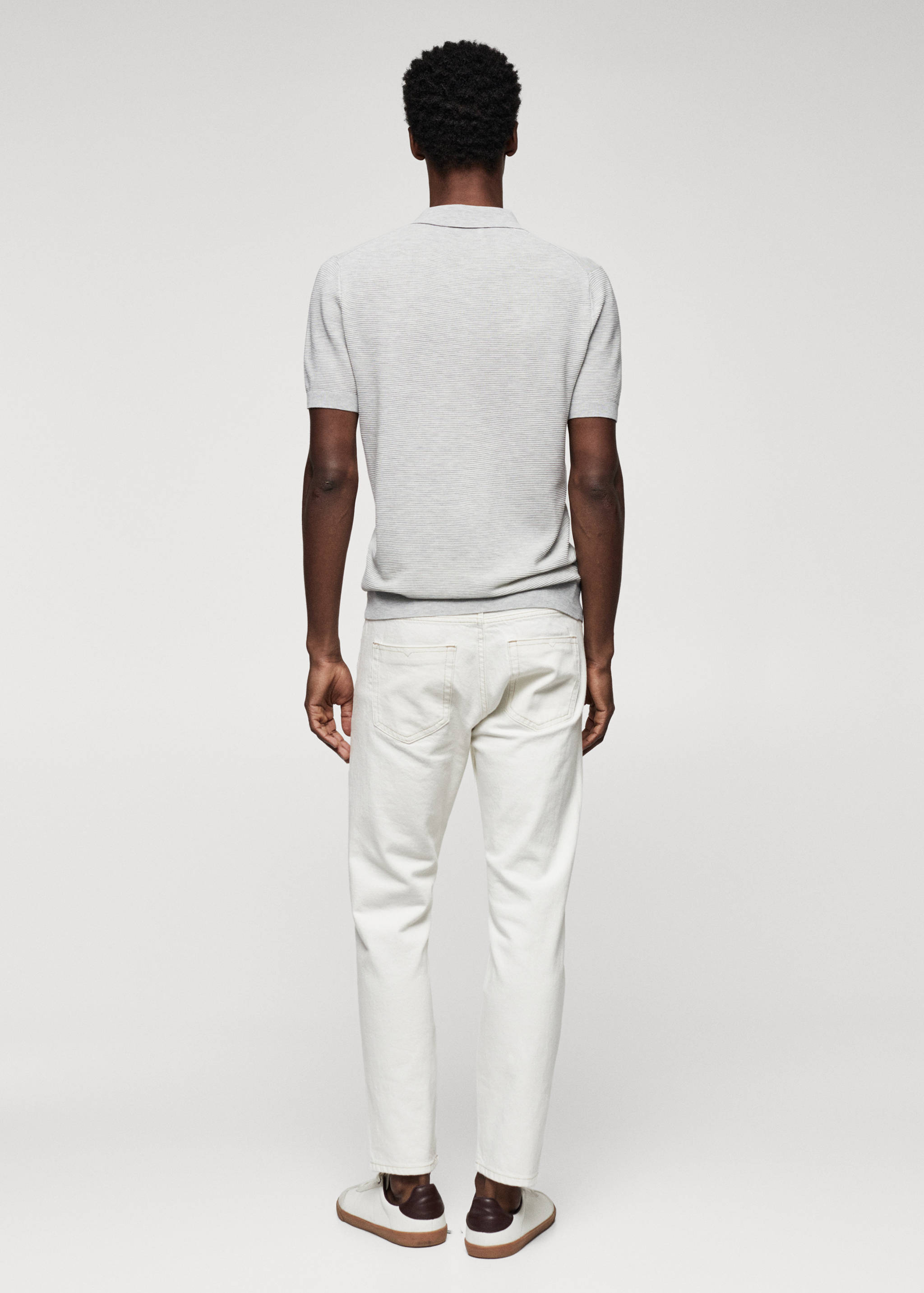 Patterned cotton polo shirt - Reverse of the article