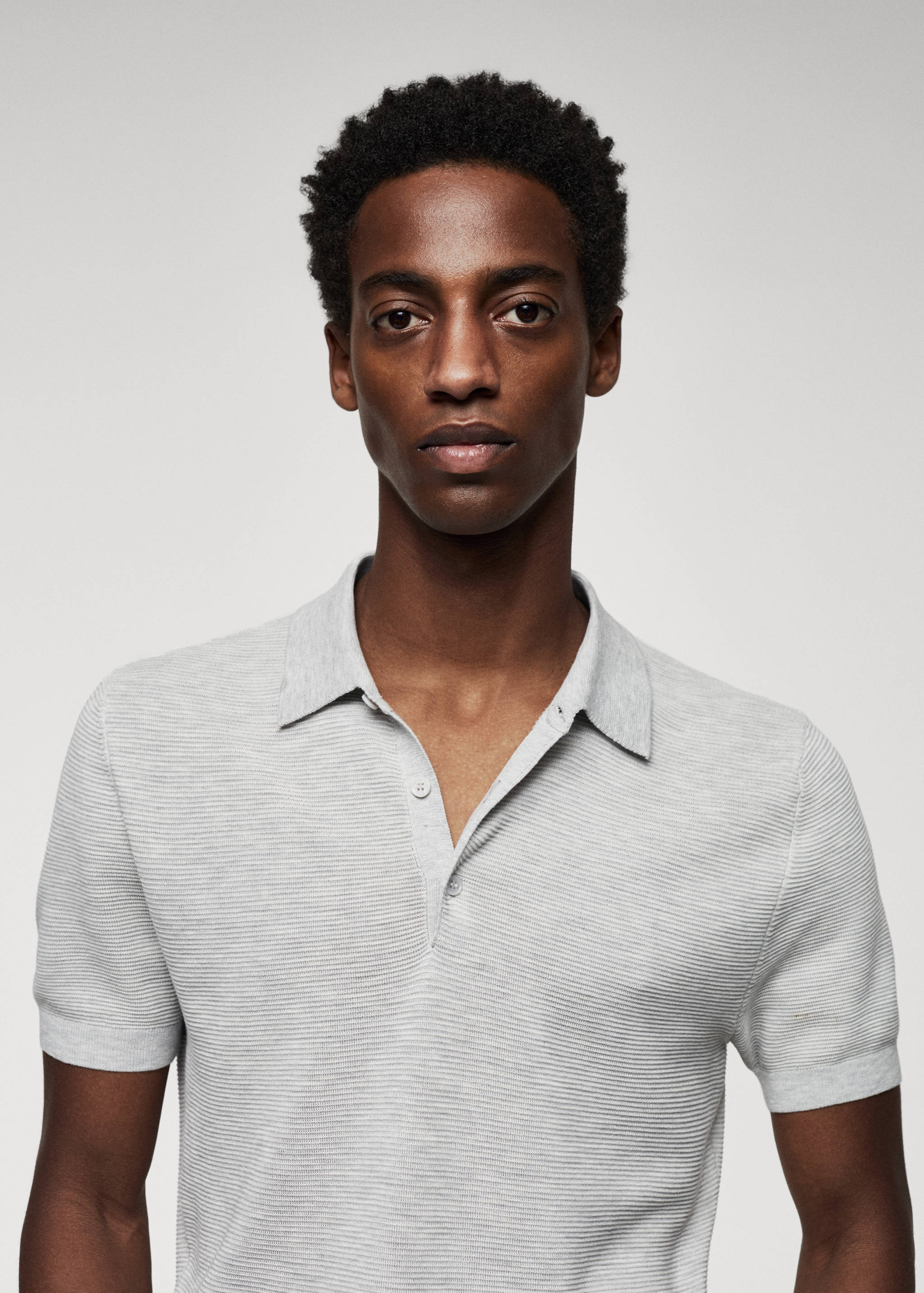 Patterned cotton polo shirt - Details of the article 1