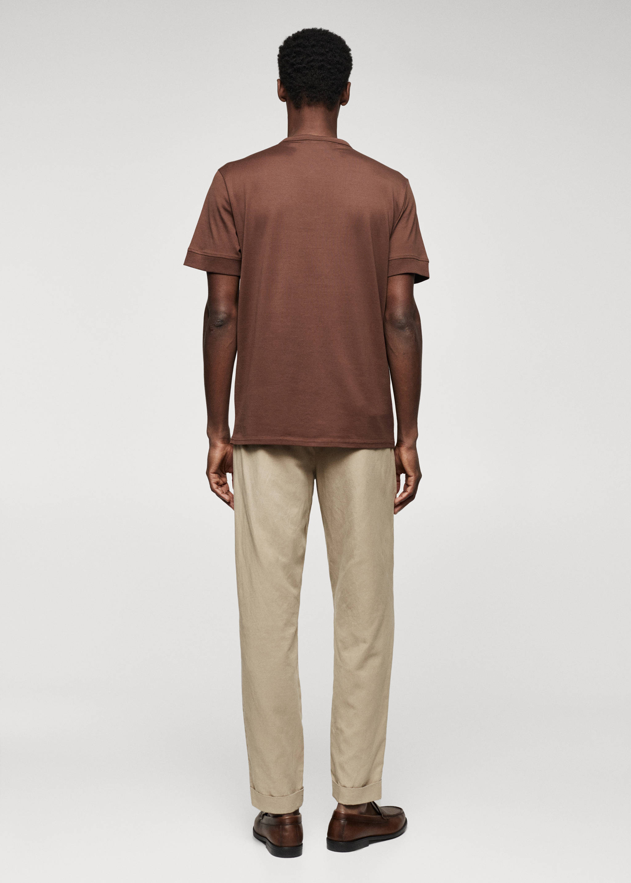 T-shirt coton col tunisien - Verso de l’article