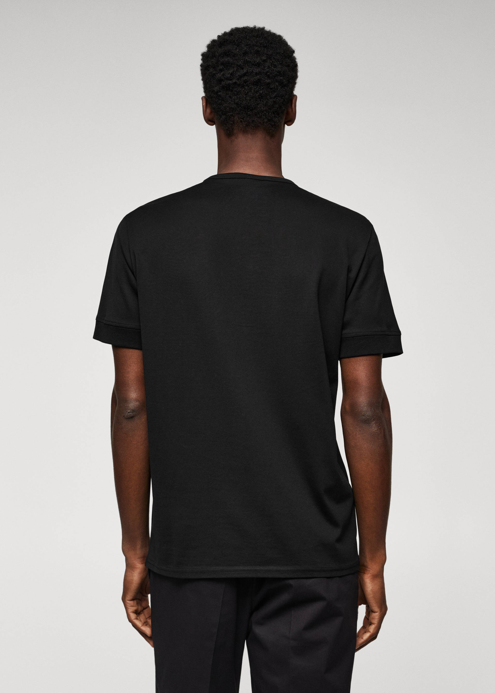 T-shirt coton col tunisien - Verso de l’article