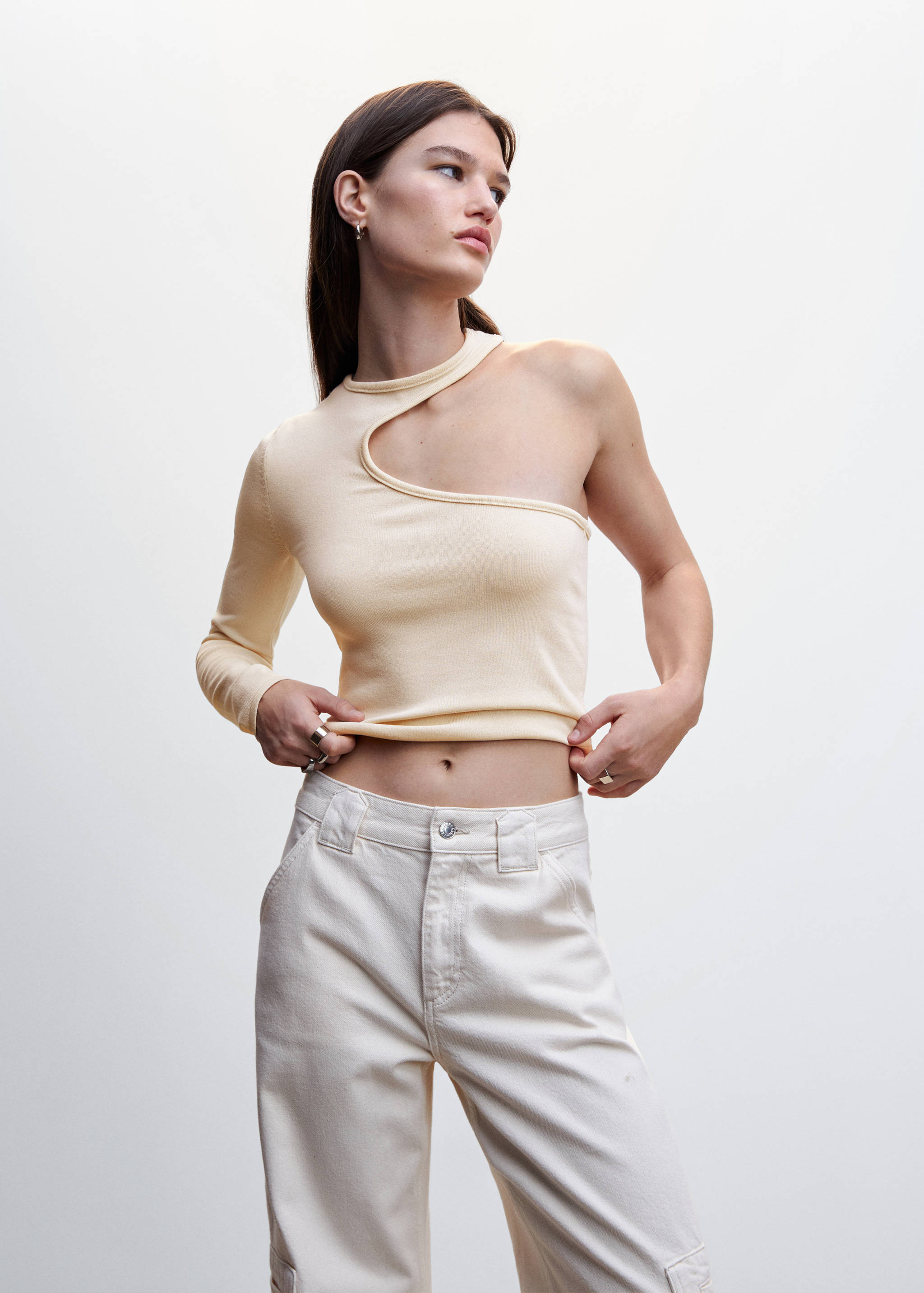 Knit asymmetric top - Medium plane