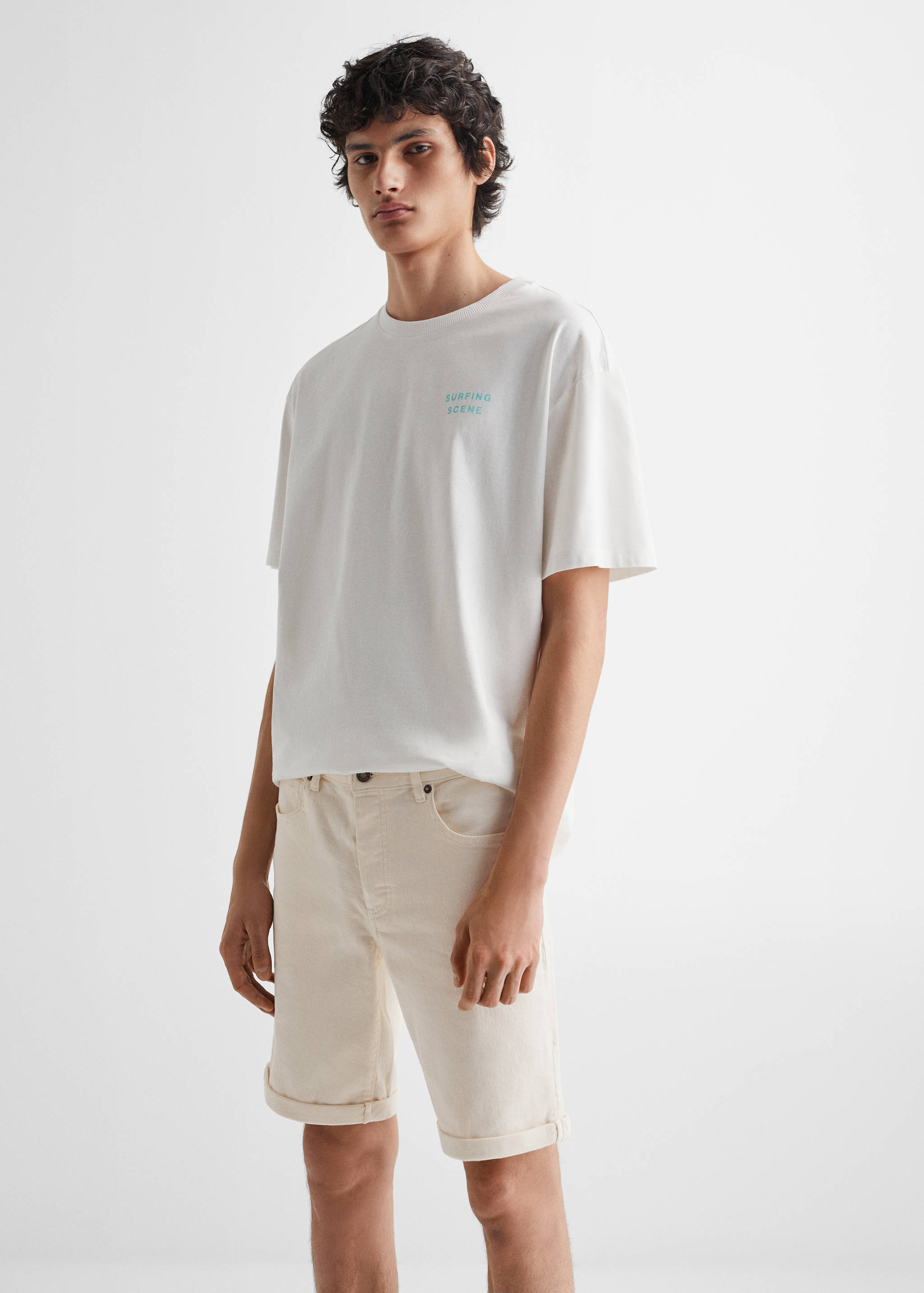 Bermuda denim coton - Plan moyen