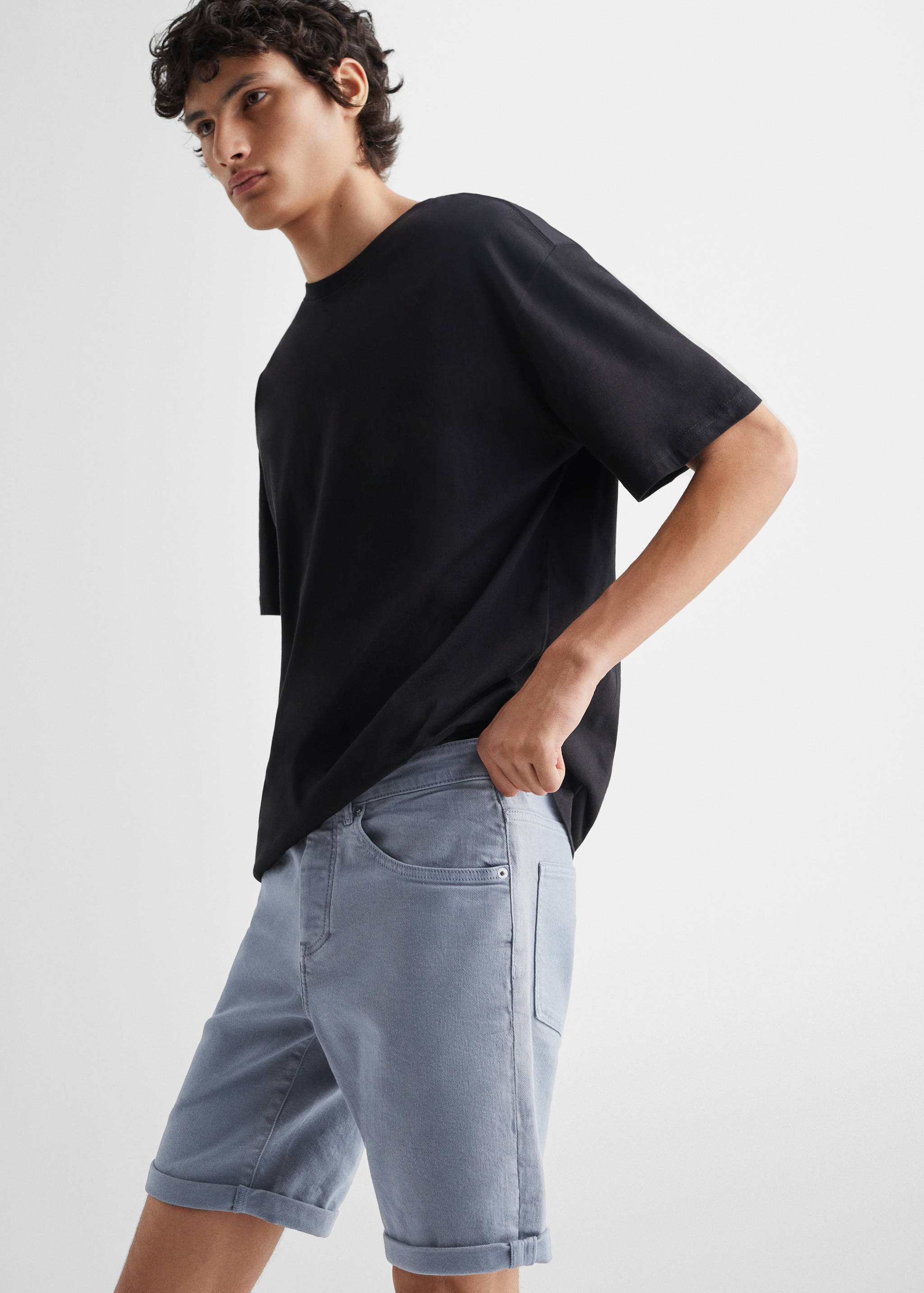 Cotton denim shorts - Medium plane