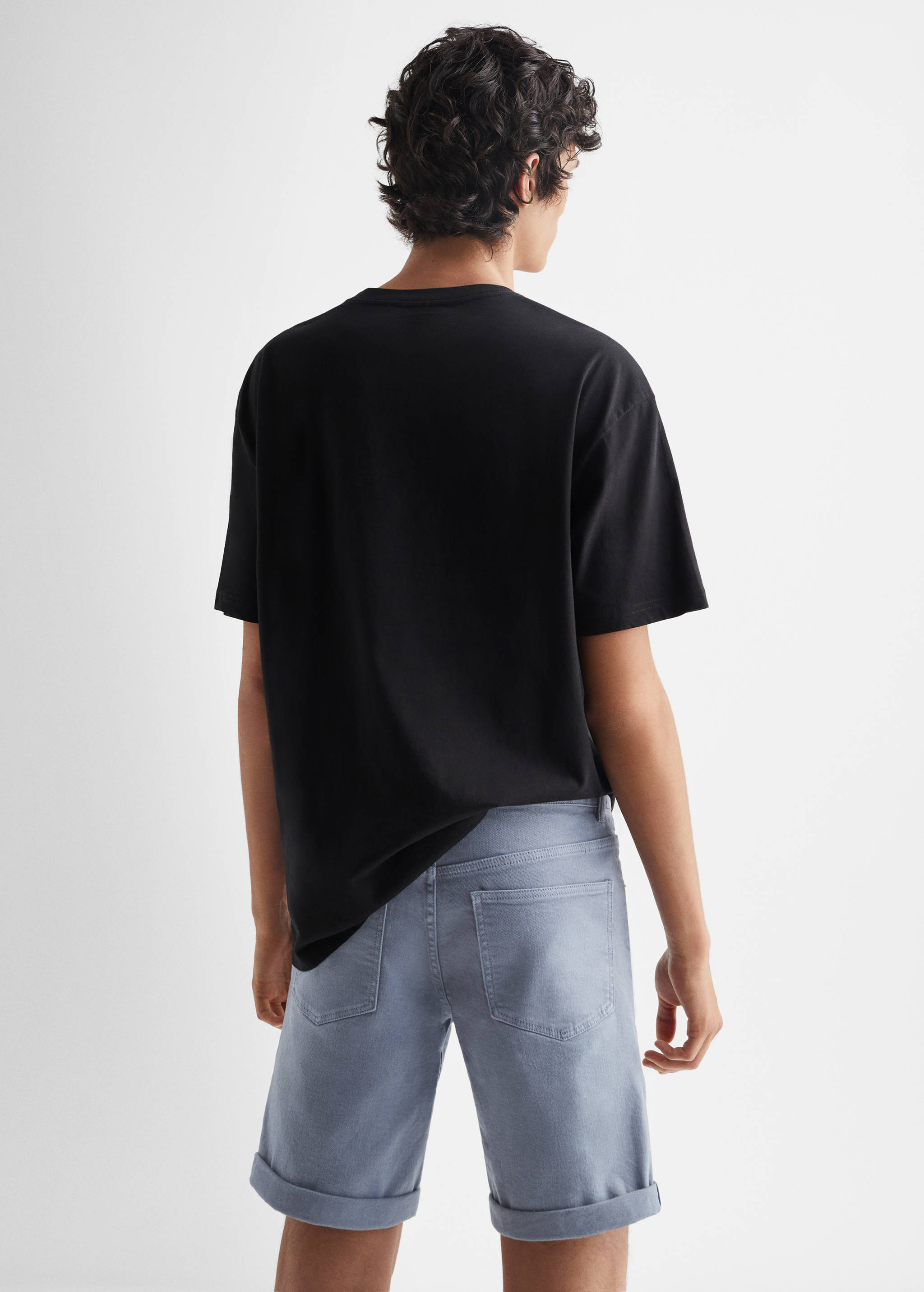 Cotton denim shorts - Reverse of the article