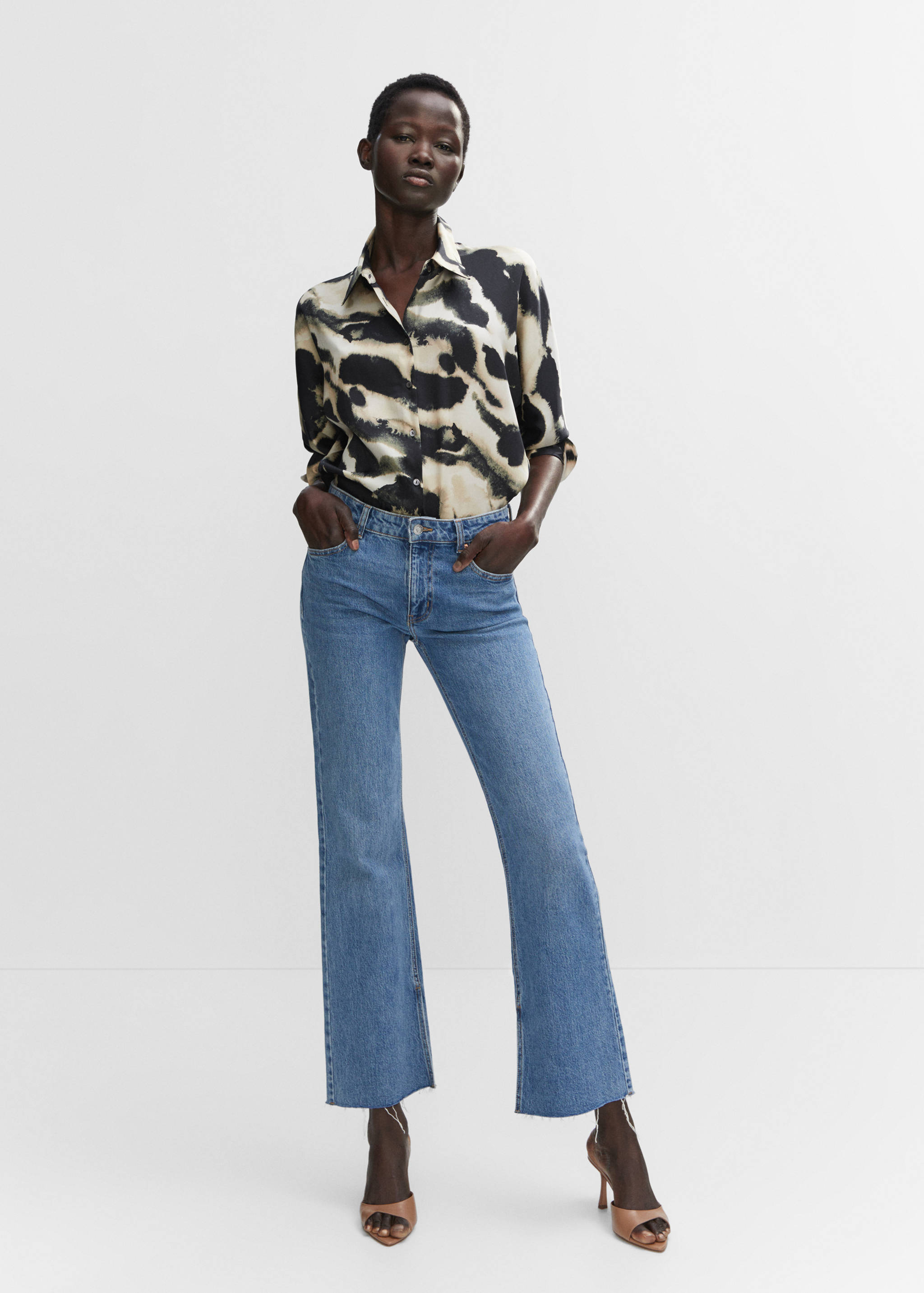 Gemustertes Oversized-Hemd - Allgemeine Ansicht