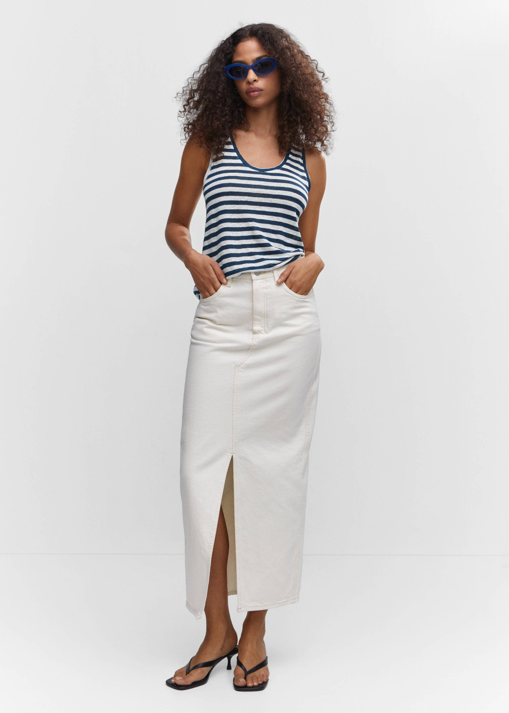 Strap linen top - General plane