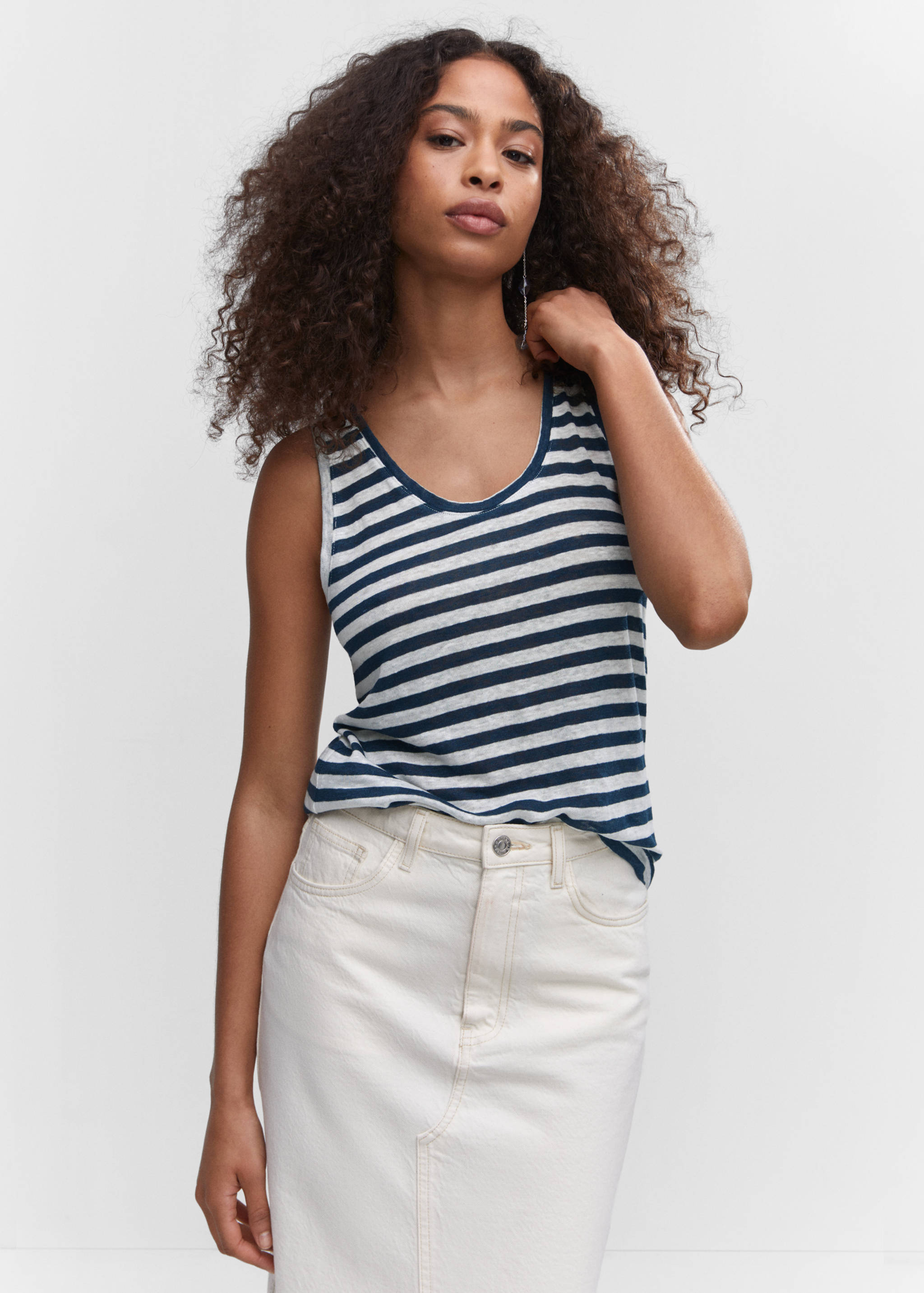 Strap linen top - Medium plane