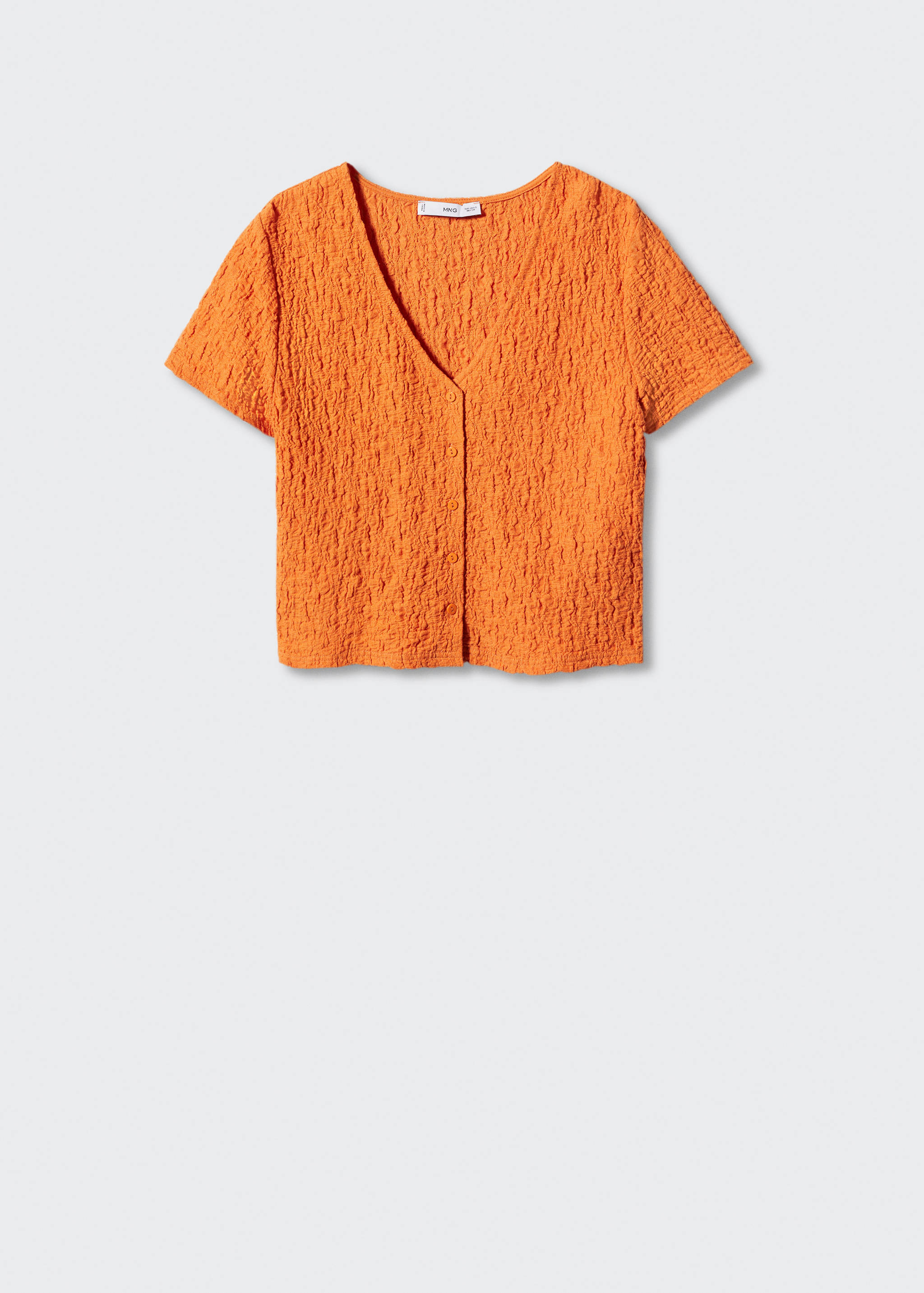 Buttoned texture T-shirt - Article without model