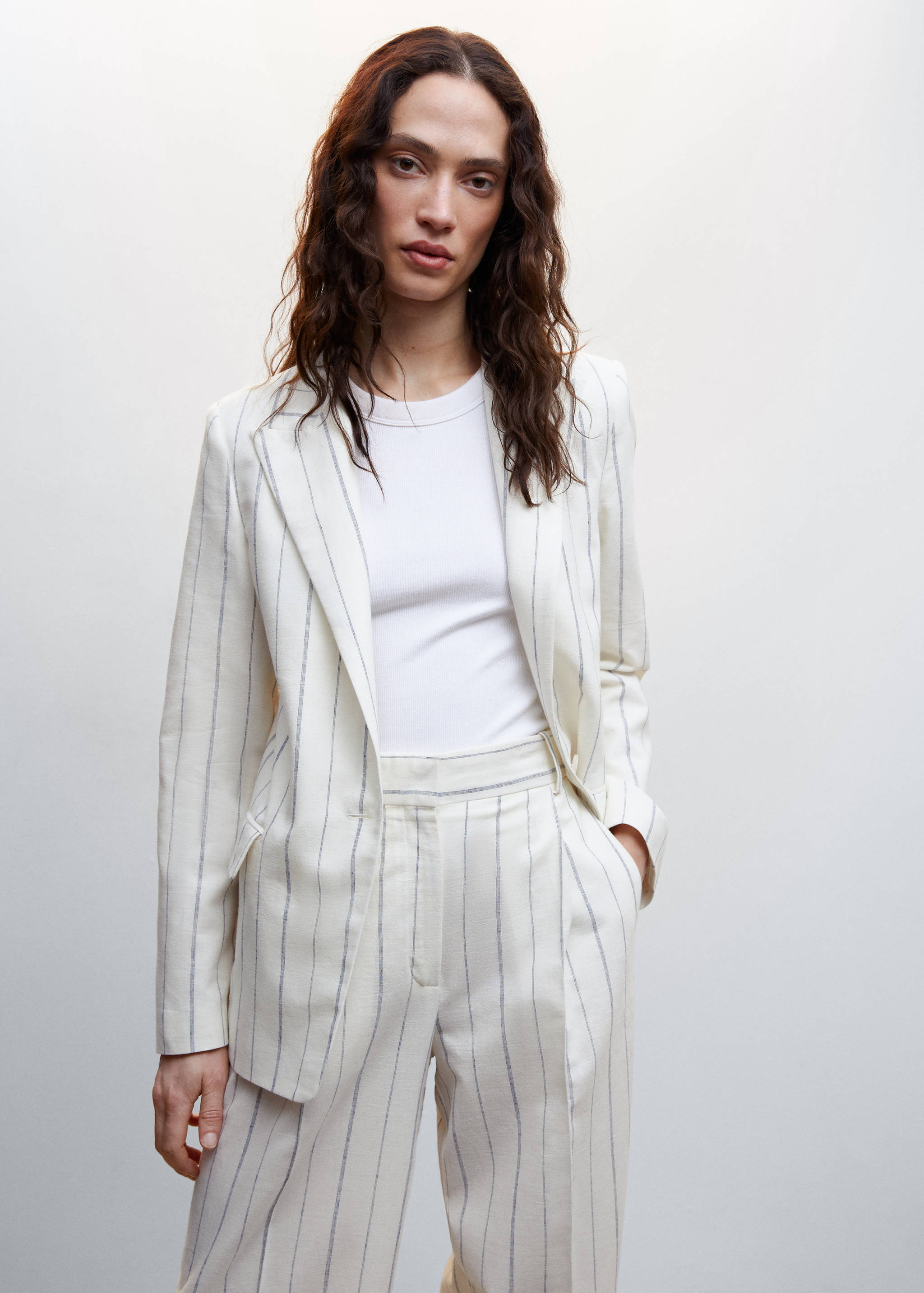 Striped suit blazer - Medium plane