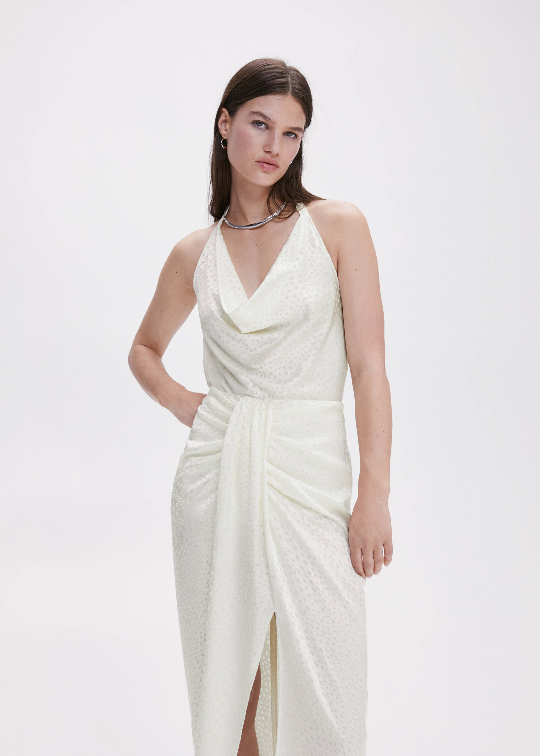 Jacquard top with back slit - Medium plane