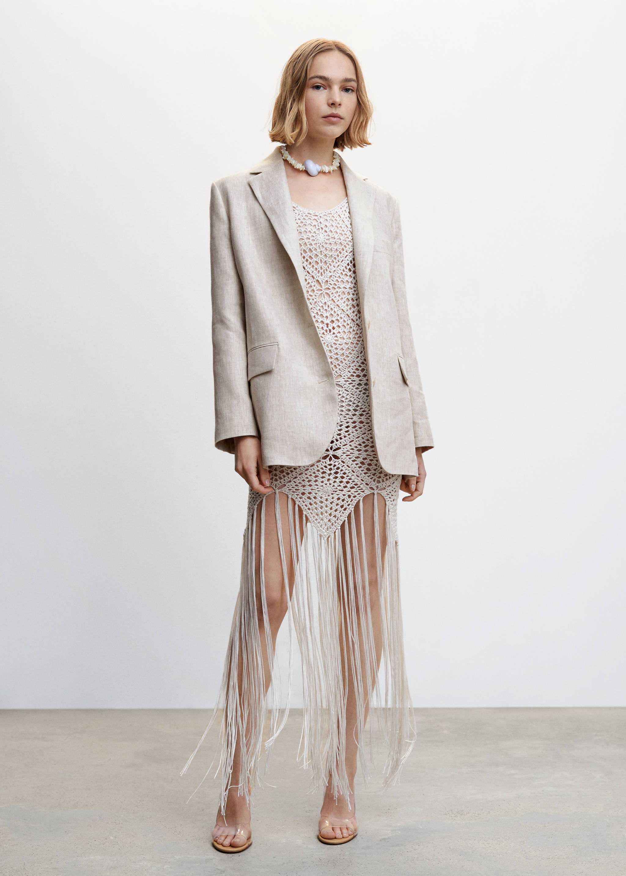 Linen oversized blazer - General plane