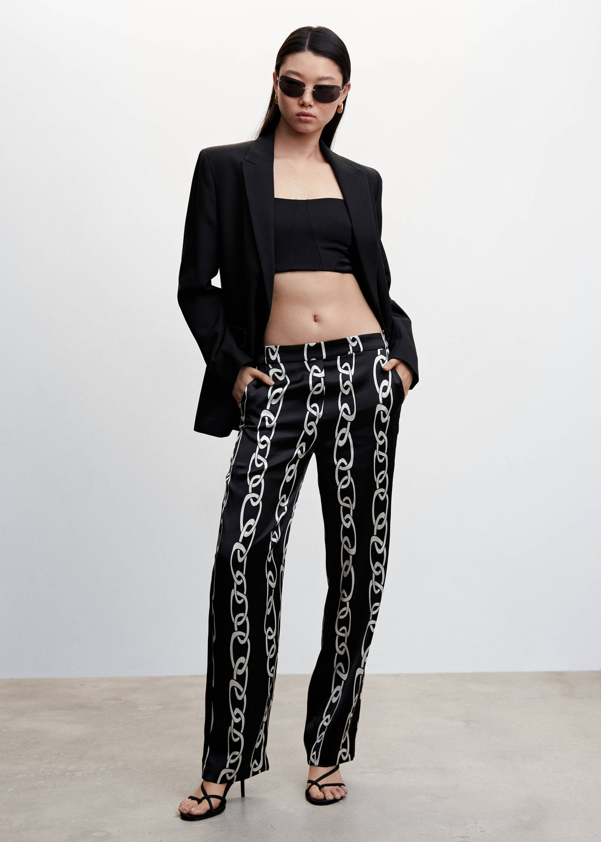 Chain print trousers - General plane