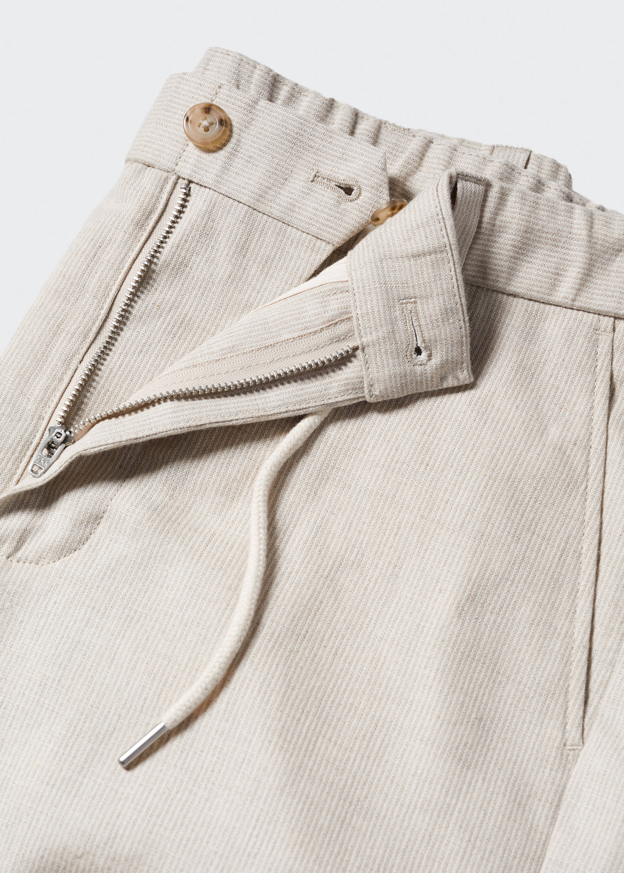 Drawstring cotton linen Bermuda short - Details of the article 8