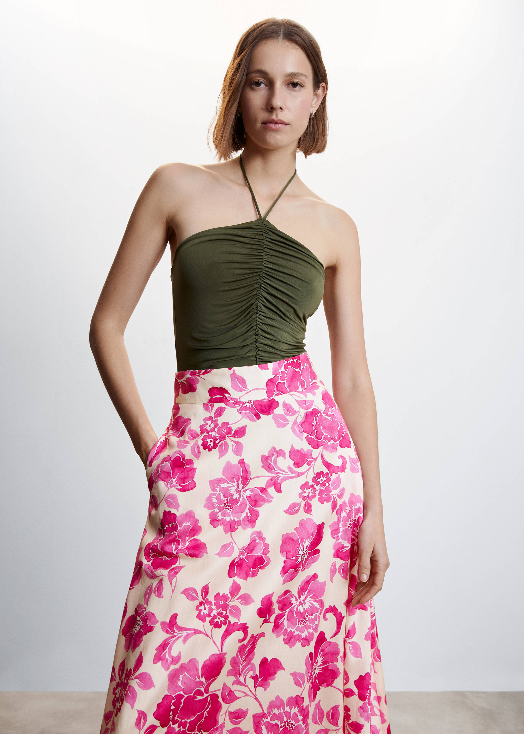 Falda midi estampada - Detalle del artículo 1