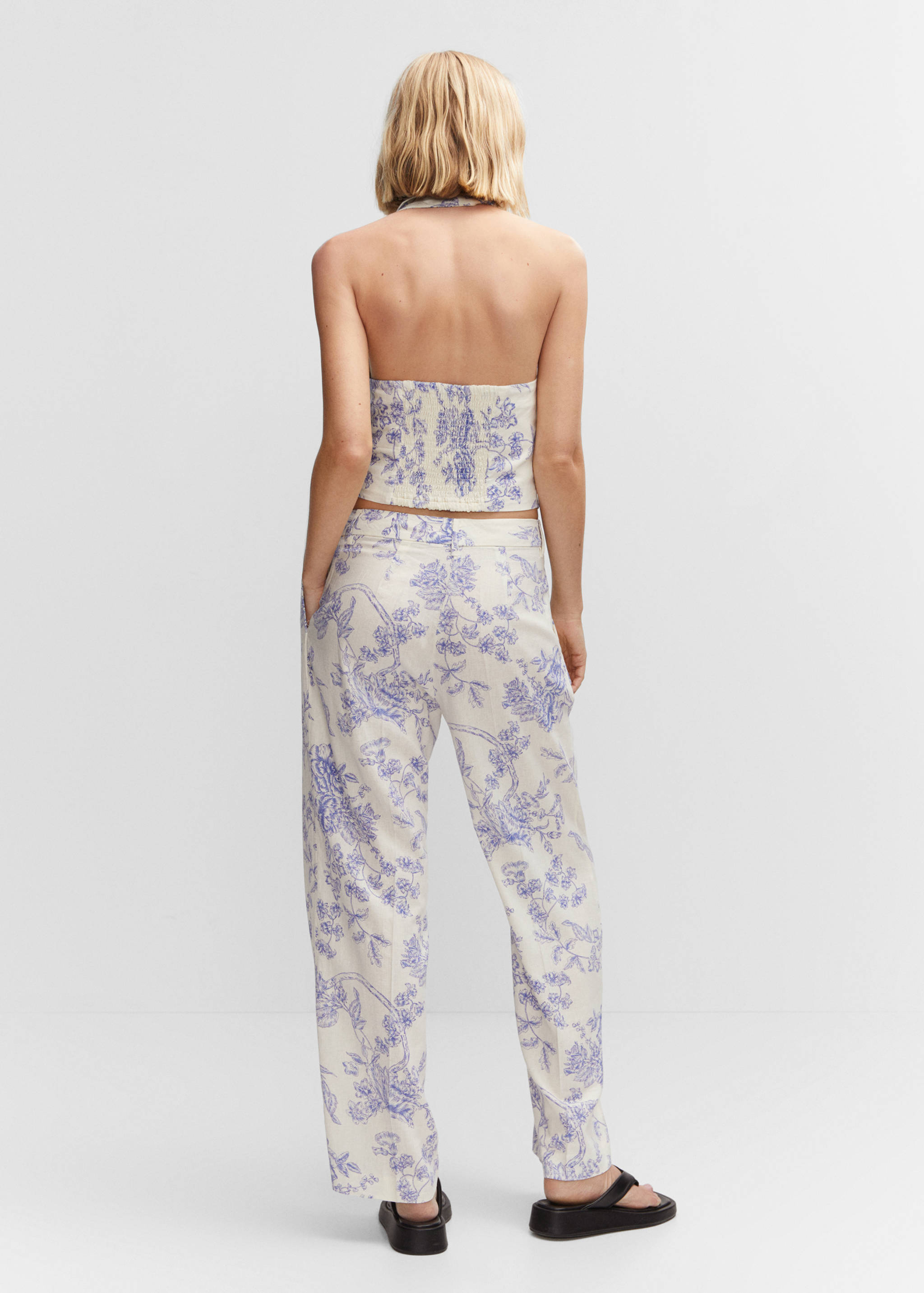 Pantalón lino estampado - Reverso del artículo
