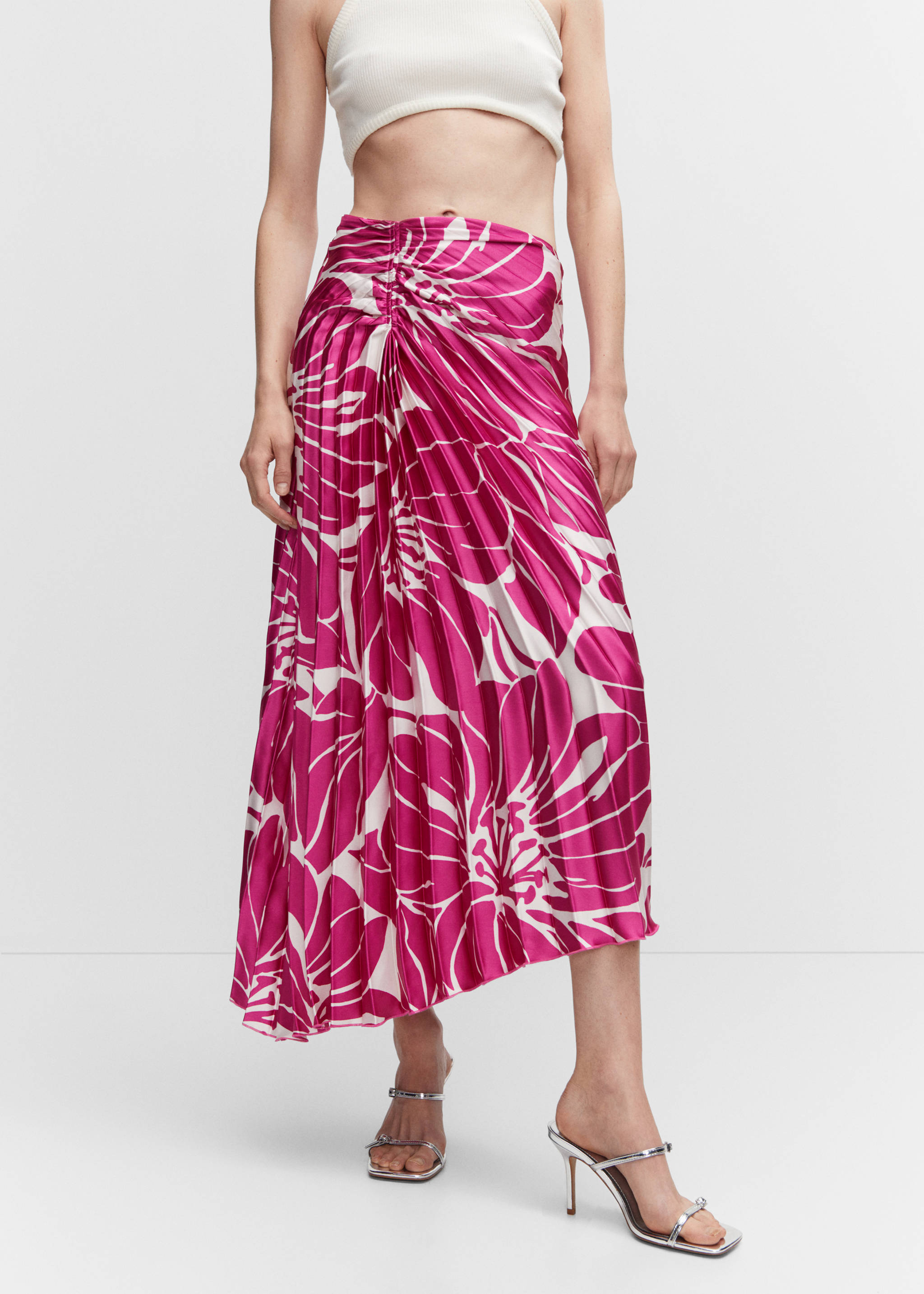 Satin pleated skirt - Medium plane