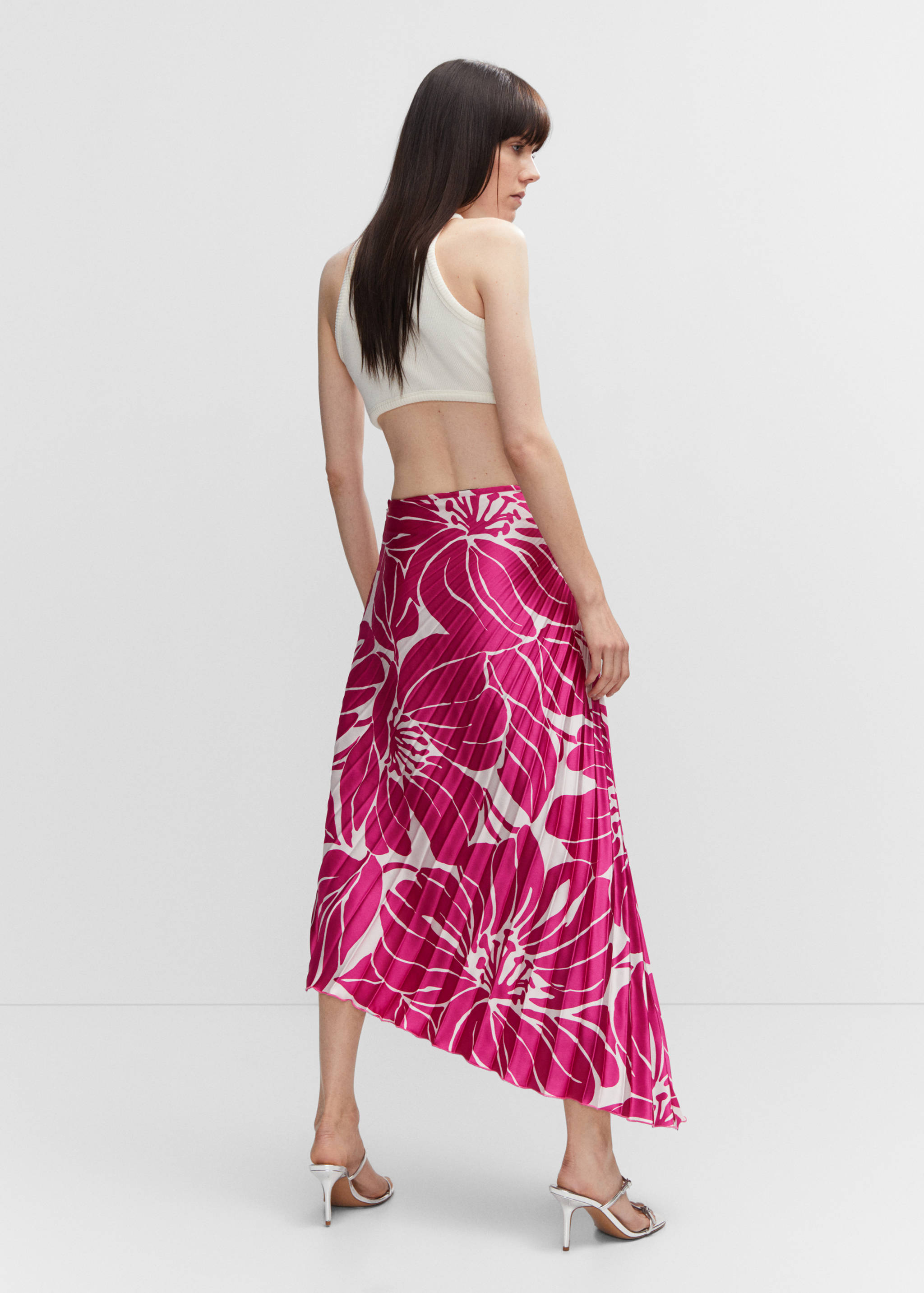 Satin pleated skirt - Reverse of the article