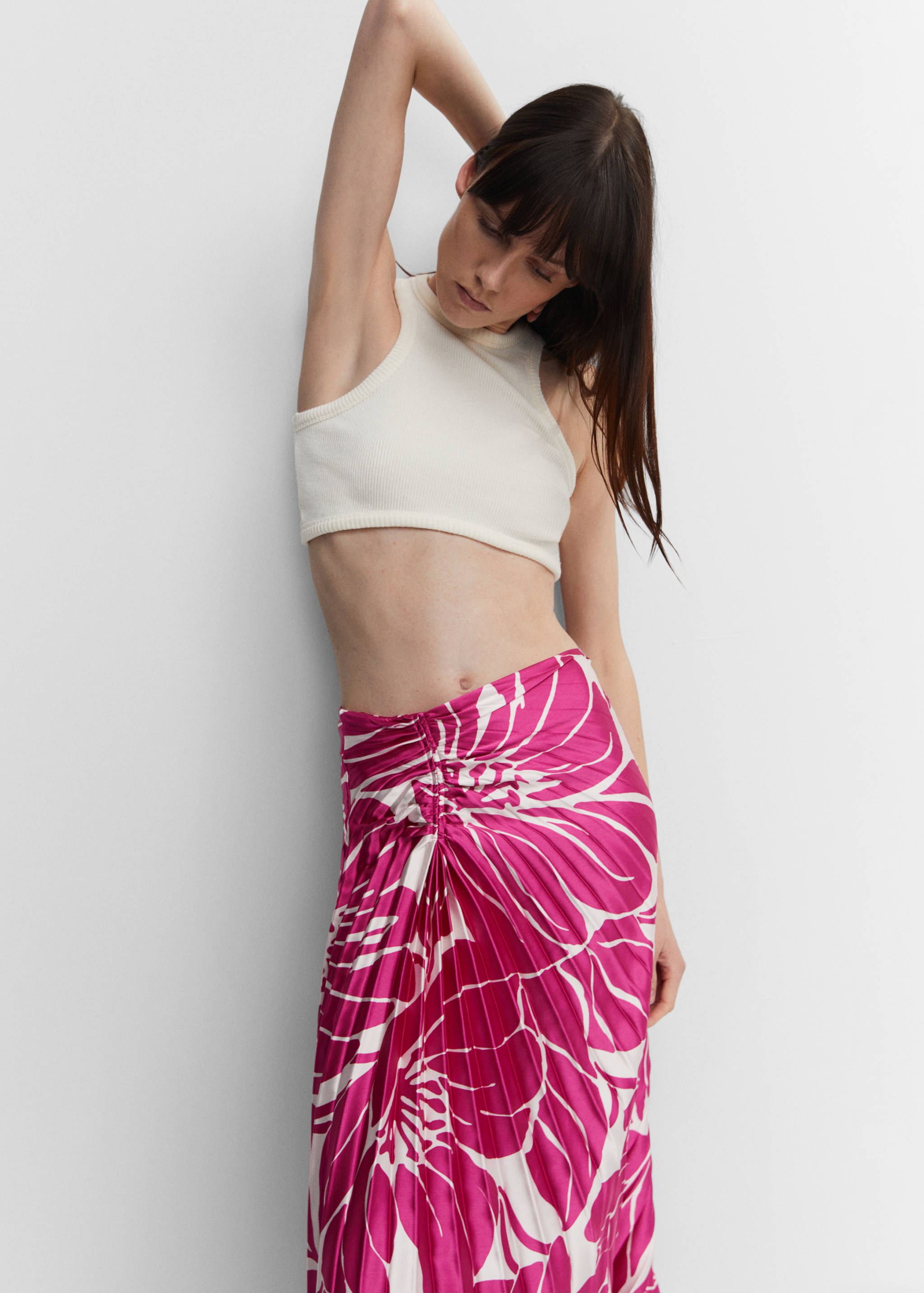 Satin pleated skirt - Details of the article 1